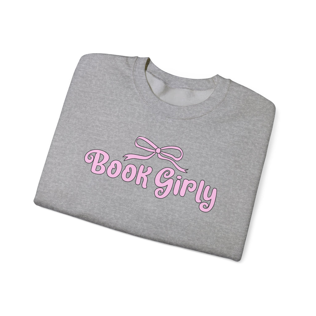 Book Girly With A Bow Sweatshirt – Bookish Crewneck for Readers | Gift for Book Lovers