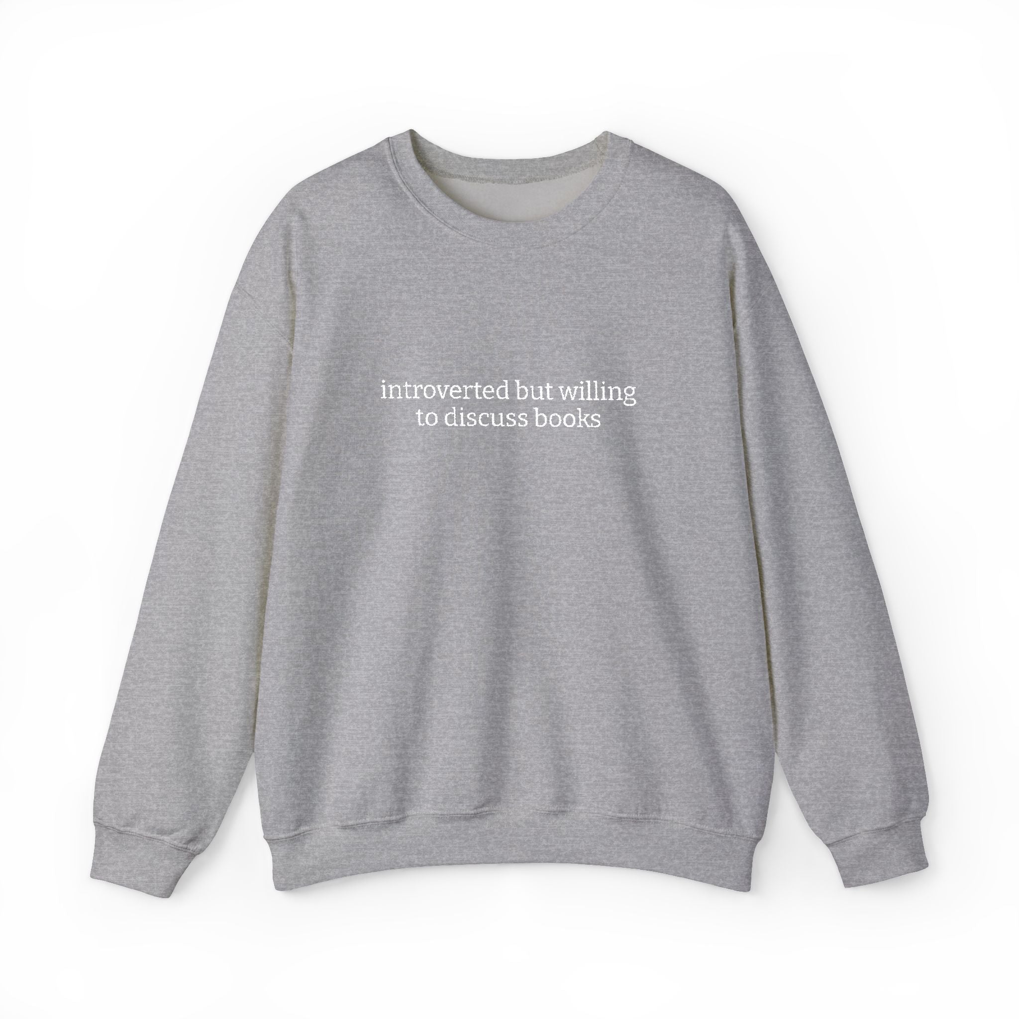 Introverted But Willing To Discuss Books Sweatshirt – Bookish Crewneck for Readers | Gift for Book Lovers