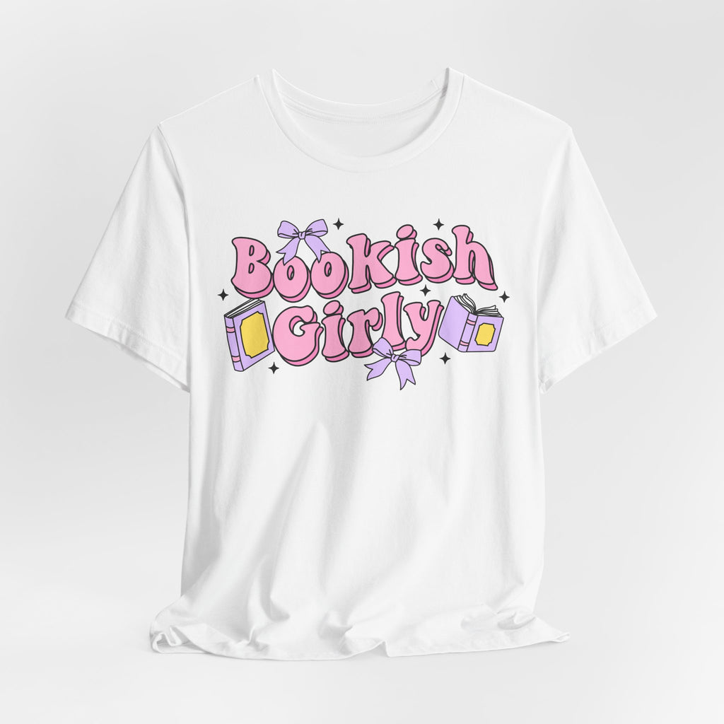 Bookish Girly T-Shirt – Minimal Book Lover Graphic Tee | Cute Reader Gift