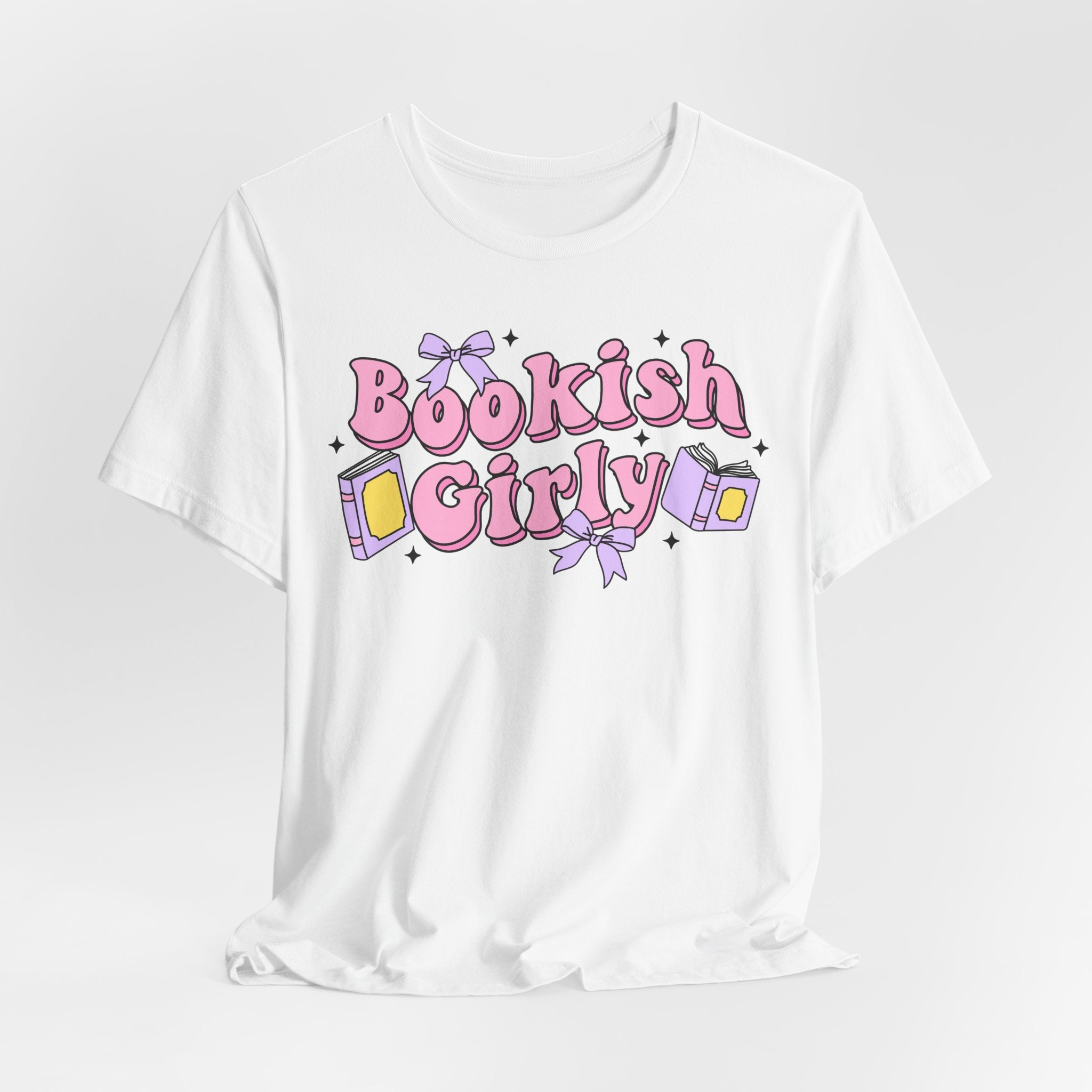 Bookish Girly T-Shirt – Minimal Book Lover Graphic Tee | Cute Reader Gift