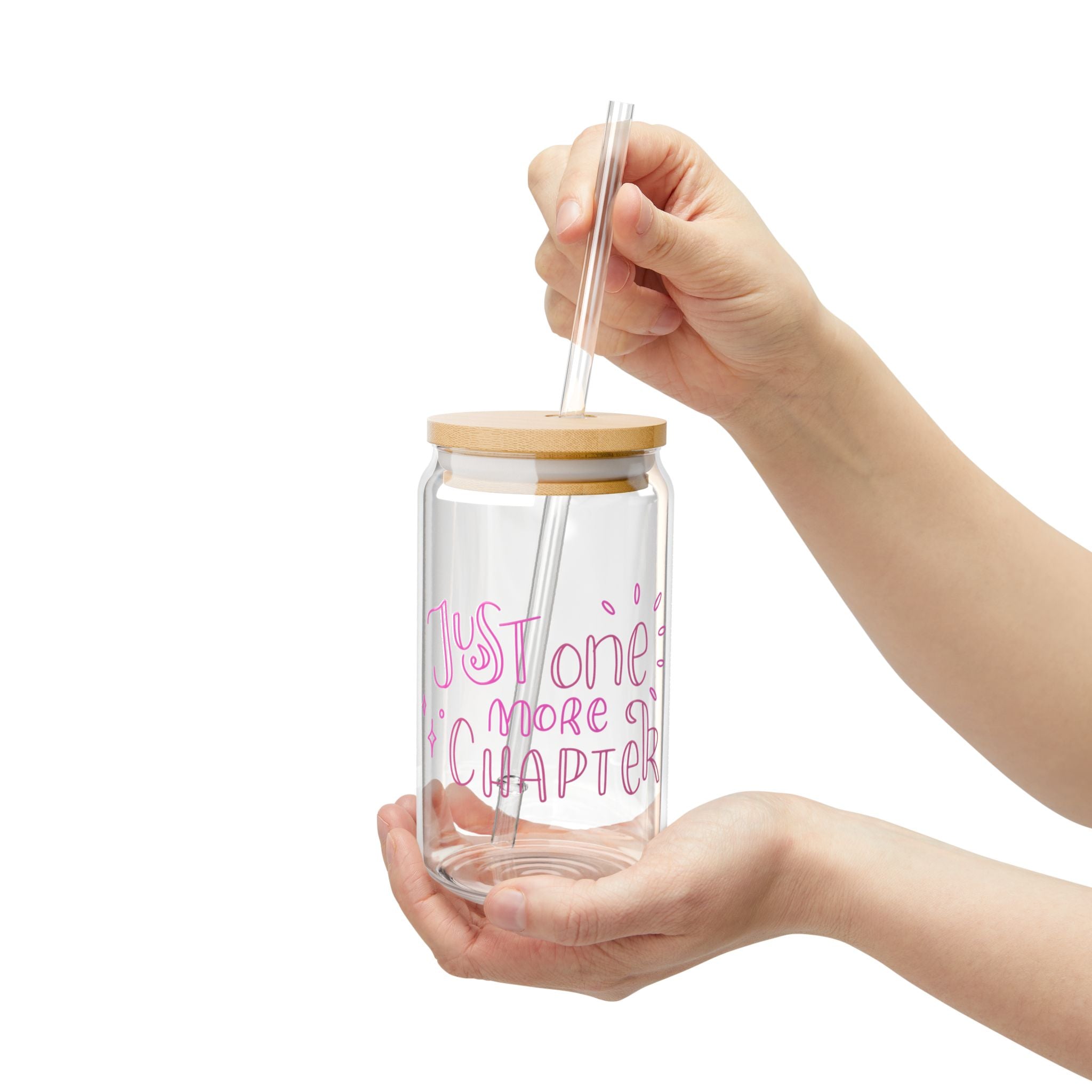 Just One More Chapter Glass Tumbler – Book Lover Sipper Glass | Gift for Readers