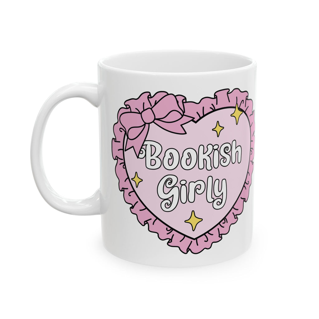 Bookish Girly Heart Mug – Book Lover Ceramic Mug | Gift for Readers