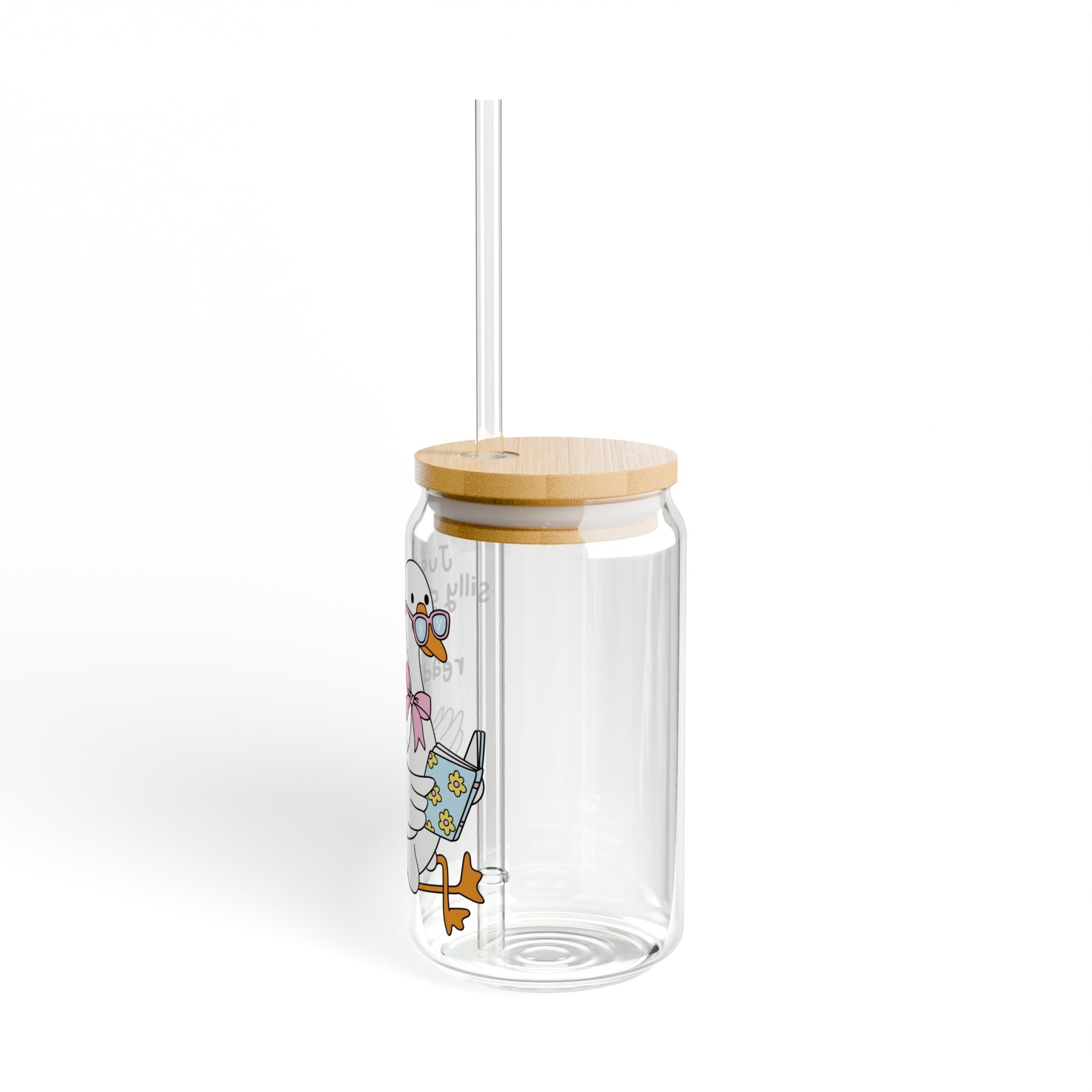Just A Silly Goose Busy Reading Glass Tumbler – Book Lover Sipper Glass | Gift for Readers