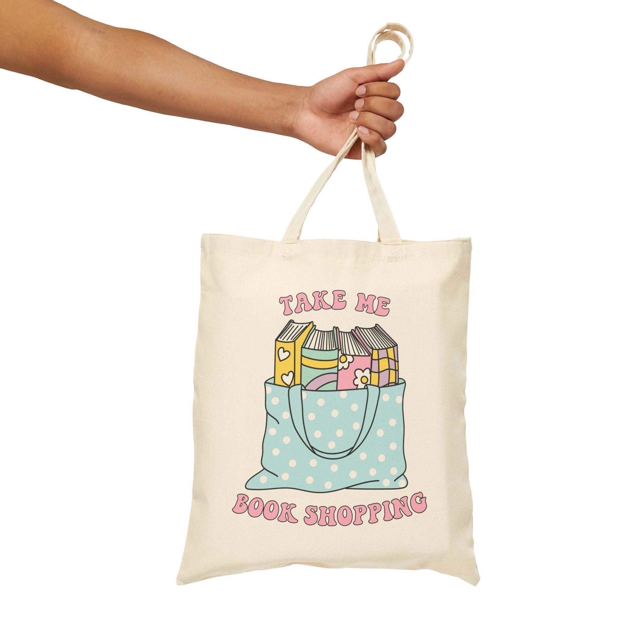 Take Me Book Shopping Tote Bag – Book Lover Canvas Tote | Gift for Readers