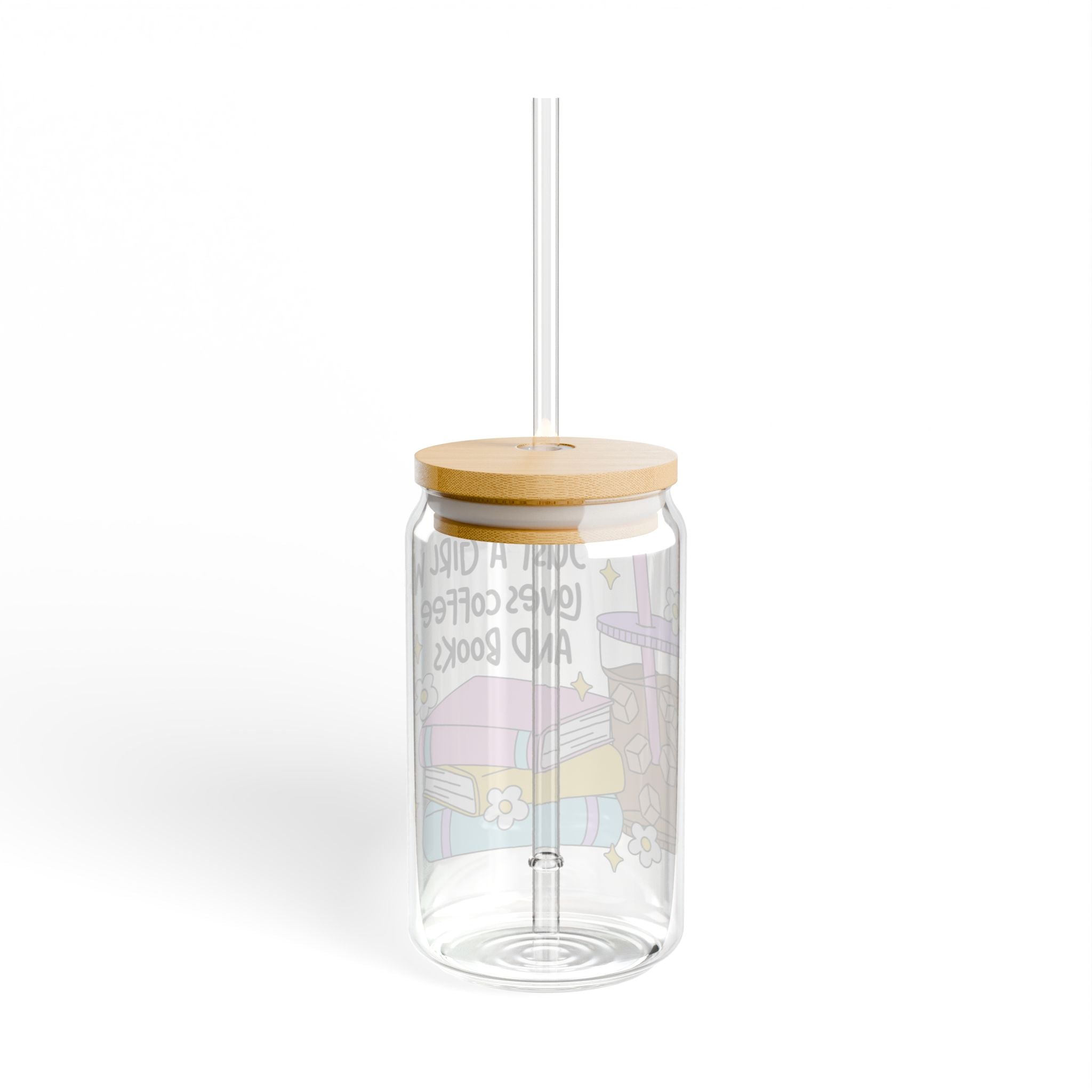 Just A Girl Who Loves Coffee & Books Glass Tumbler – Book Lover Sipper Glass | Gift for Readers