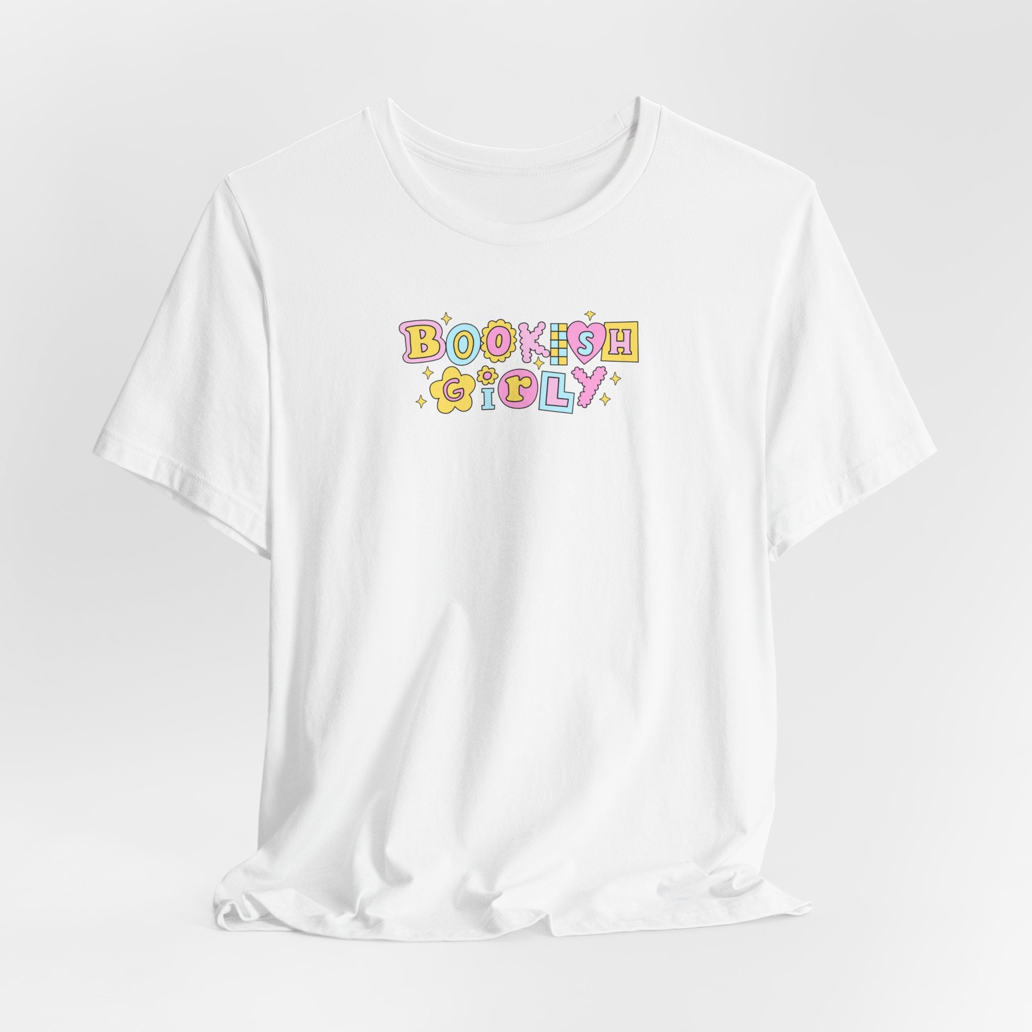 Bookish Girly T-Shirt – Minimal Book Lover Graphic Tee | Gift for Readers