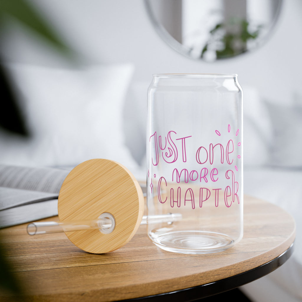 Just One More Chapter Glass Tumbler – Book Lover Sipper Glass | Gift for Readers