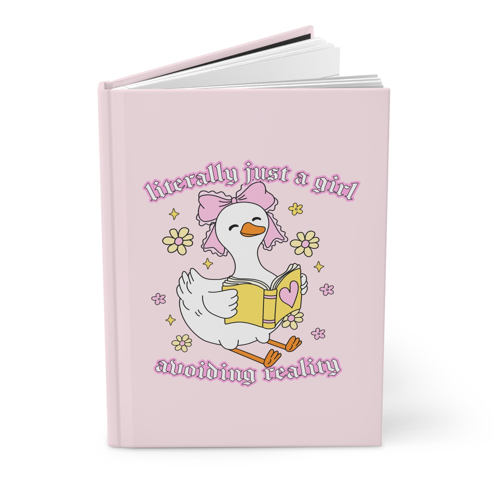 Literally Just A Girl Avoiding Reality Goose Journal – Hardcover Reading Journal | Gift for Book Lovers