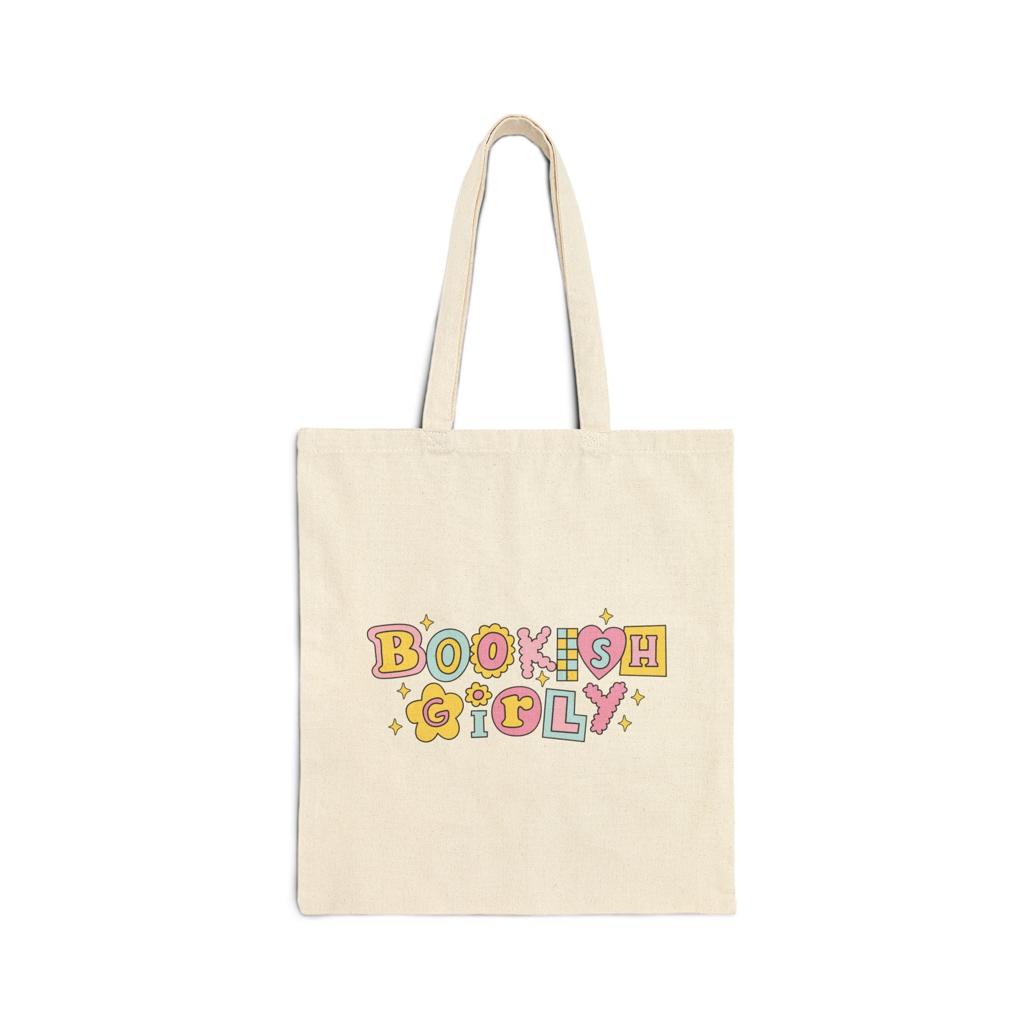 Bookish Girly Tote Bag – Book Lover Canvas Tote | Gift for Readers