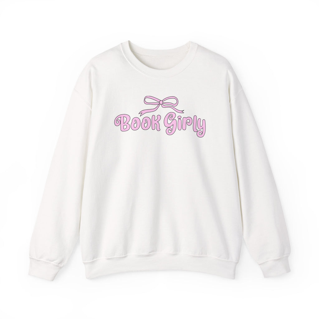 Book Girly With A Bow Sweatshirt – Bookish Crewneck for Readers | Gift for Book Lovers