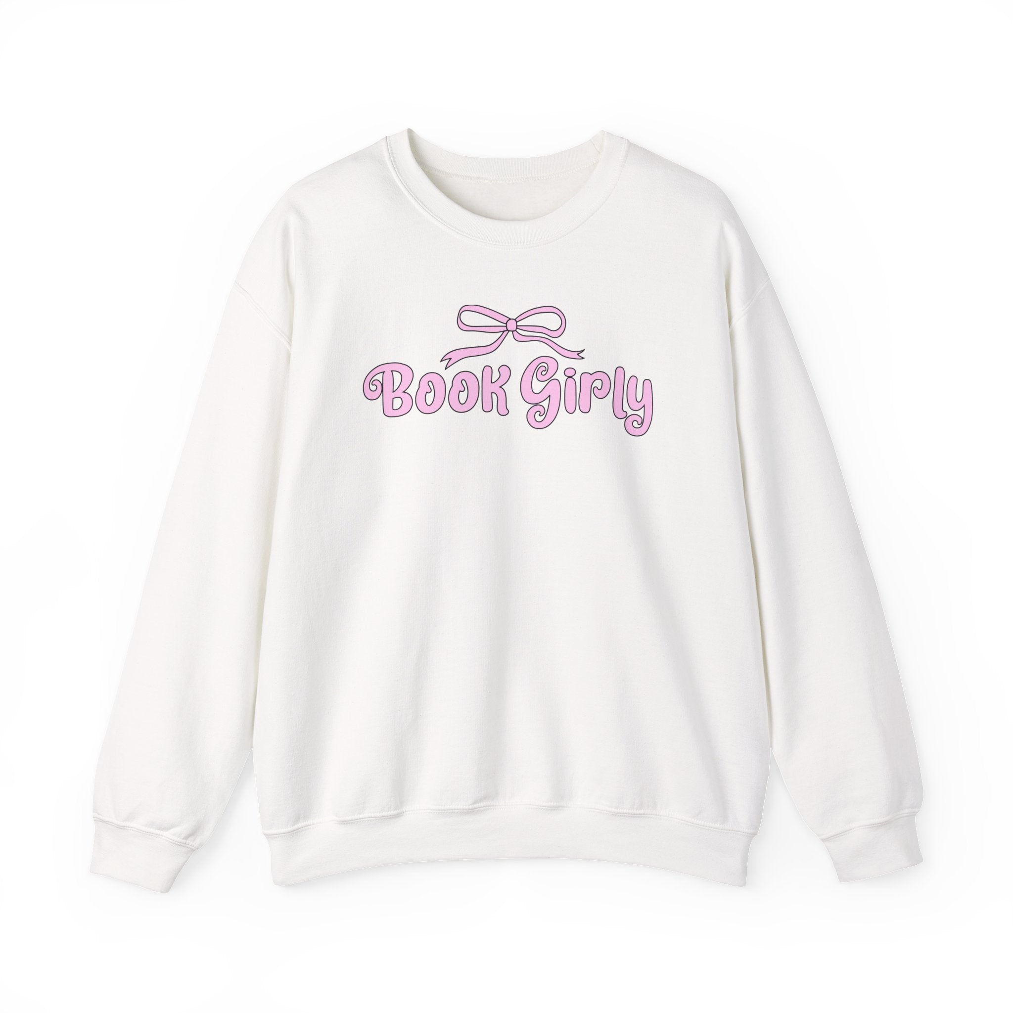 Book Girly With A Bow Sweatshirt – Bookish Crewneck for Readers | Gift for Book Lovers