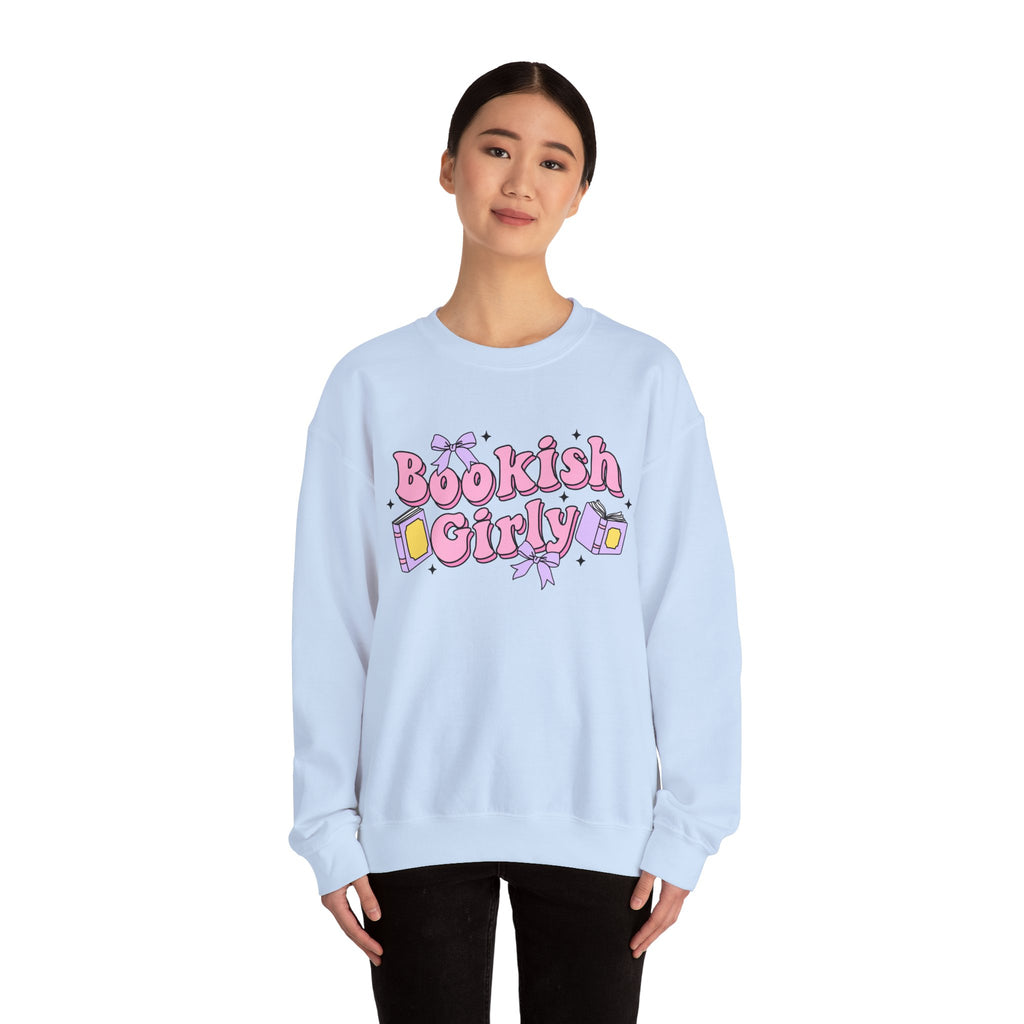 Bookish Girly Bow Sweatshirt – Bookish Crewneck for Readers | Gift for Book Lovers