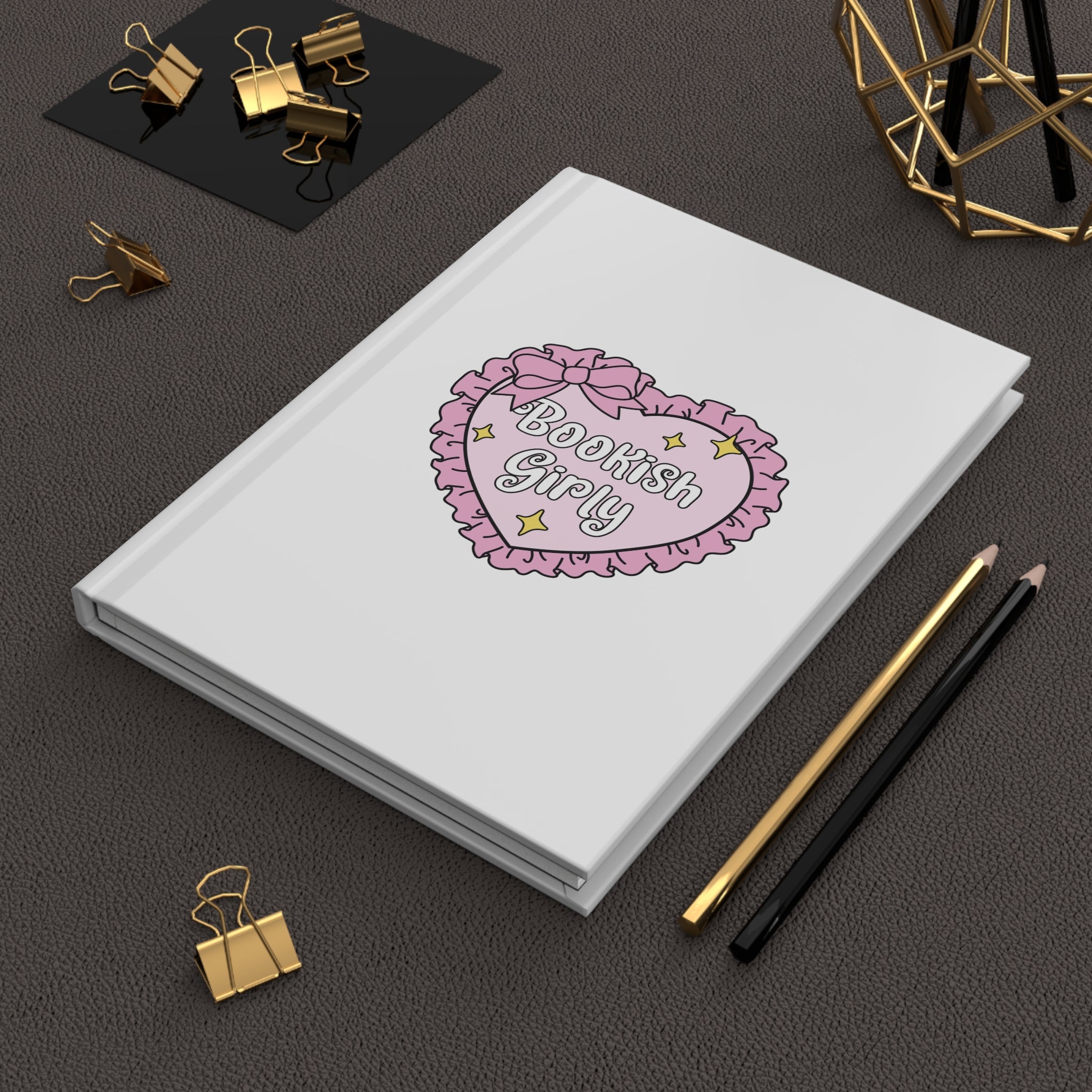 Bookish Girly Heart Journal – Hardcover Reading Journal | Gift for Book Lovers