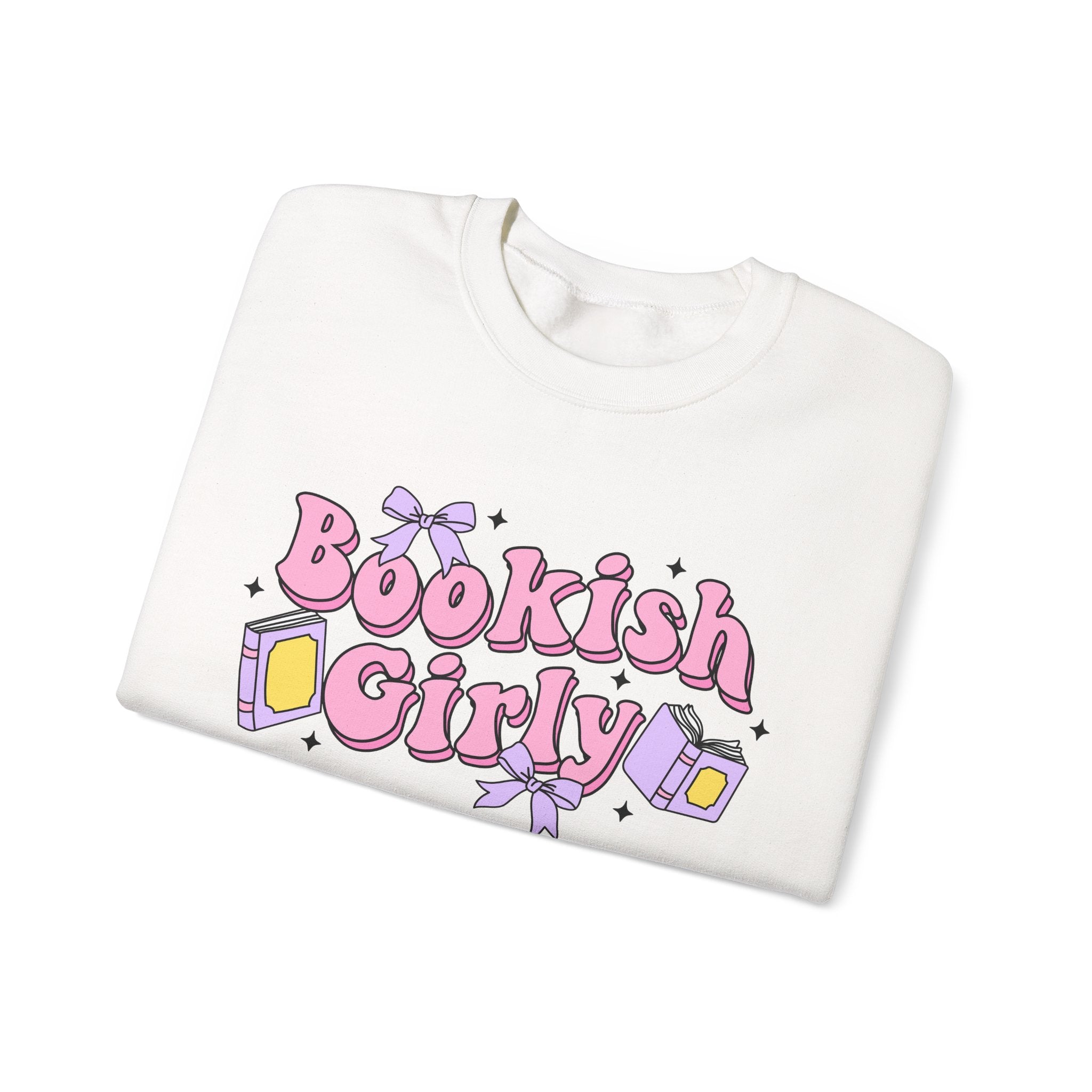 Bookish Girly Bow Sweatshirt – Bookish Crewneck for Readers | Gift for Book Lovers
