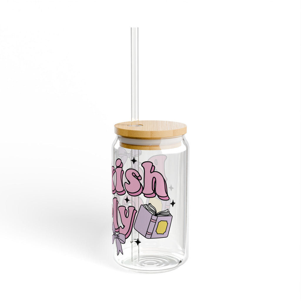 Bookish Girly Glass Tumbler – Book Lover Sipper Glass | Gift for Readers