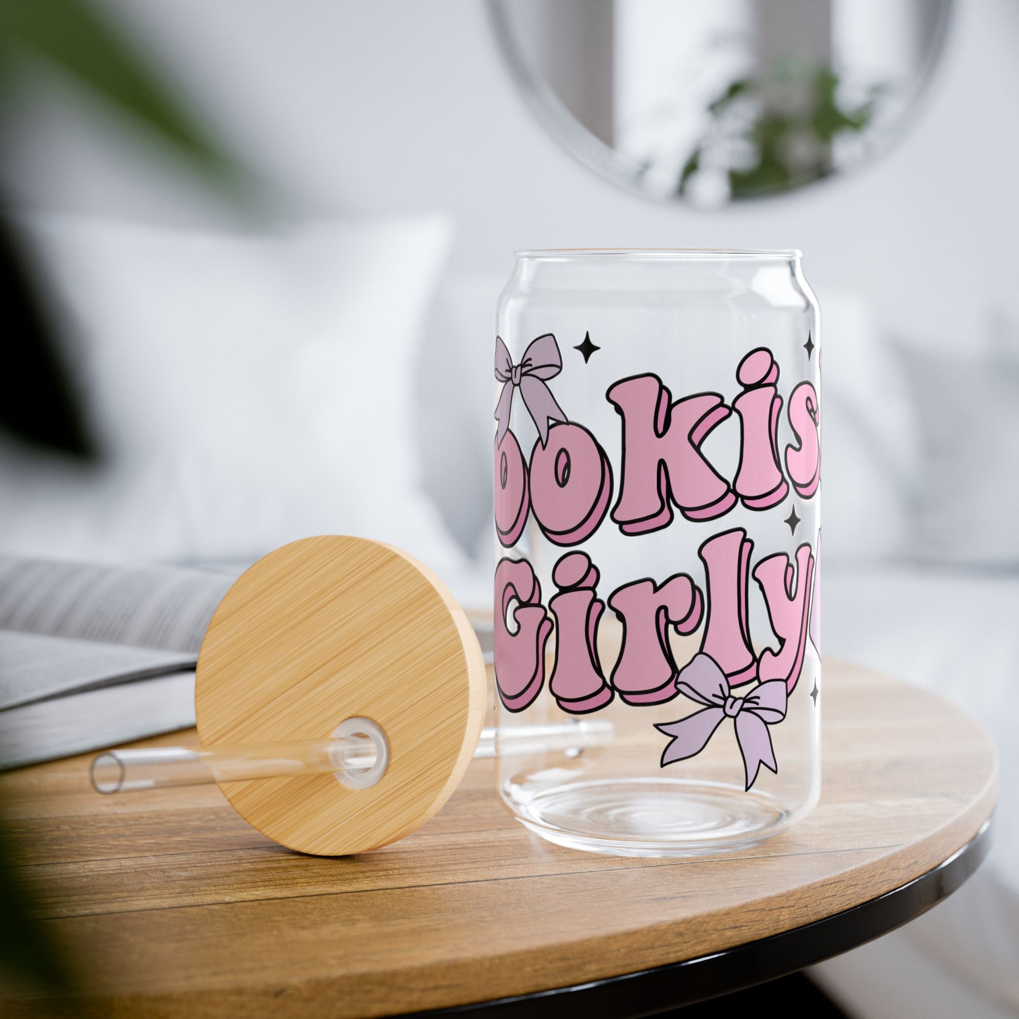 Bookish Girly Glass Tumbler – Book Lover Sipper Glass | Gift for Readers