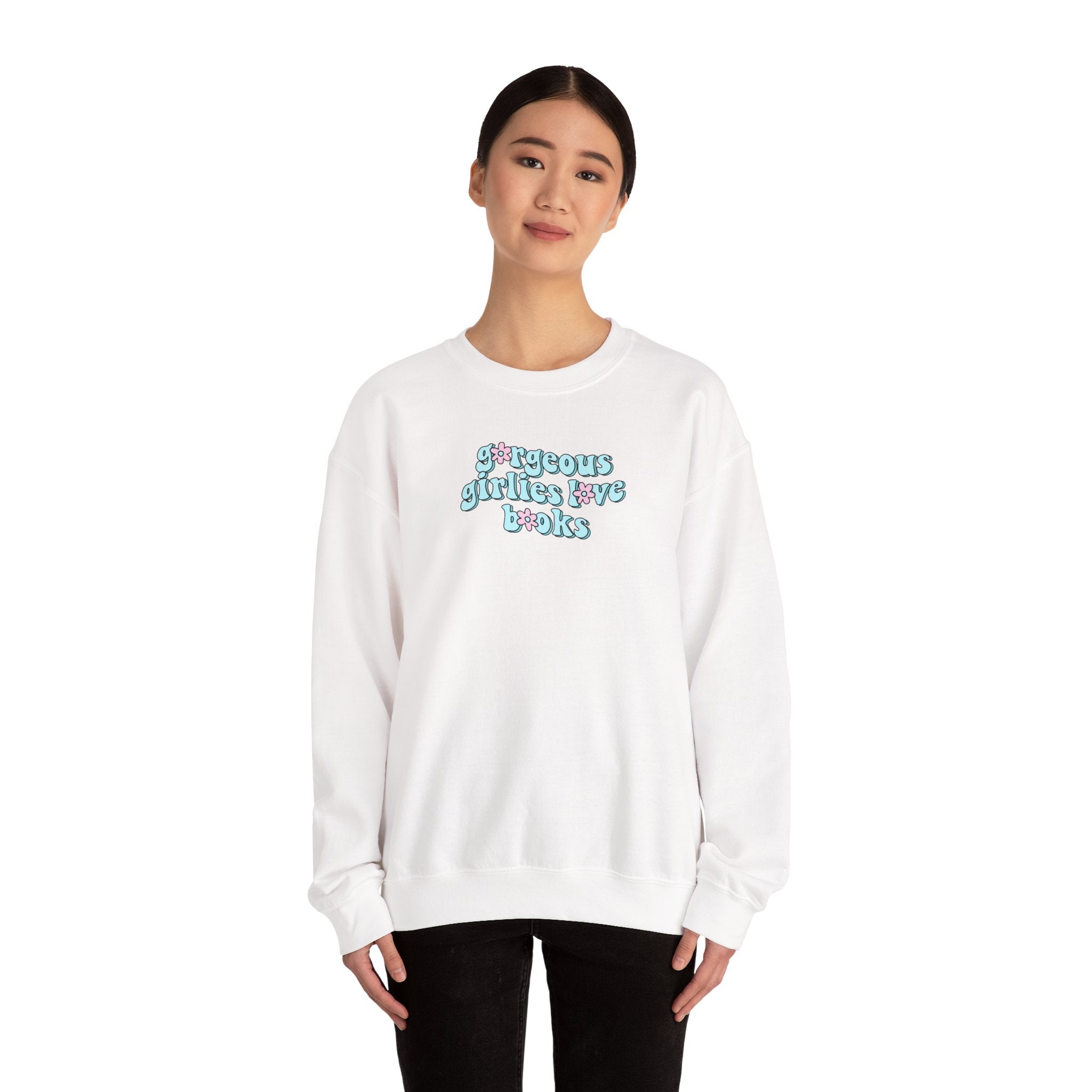 Gorgeous Girlies Love Books Floral Sweatshirt – Bookish Crewneck for Readers | Gift for Book Lovers