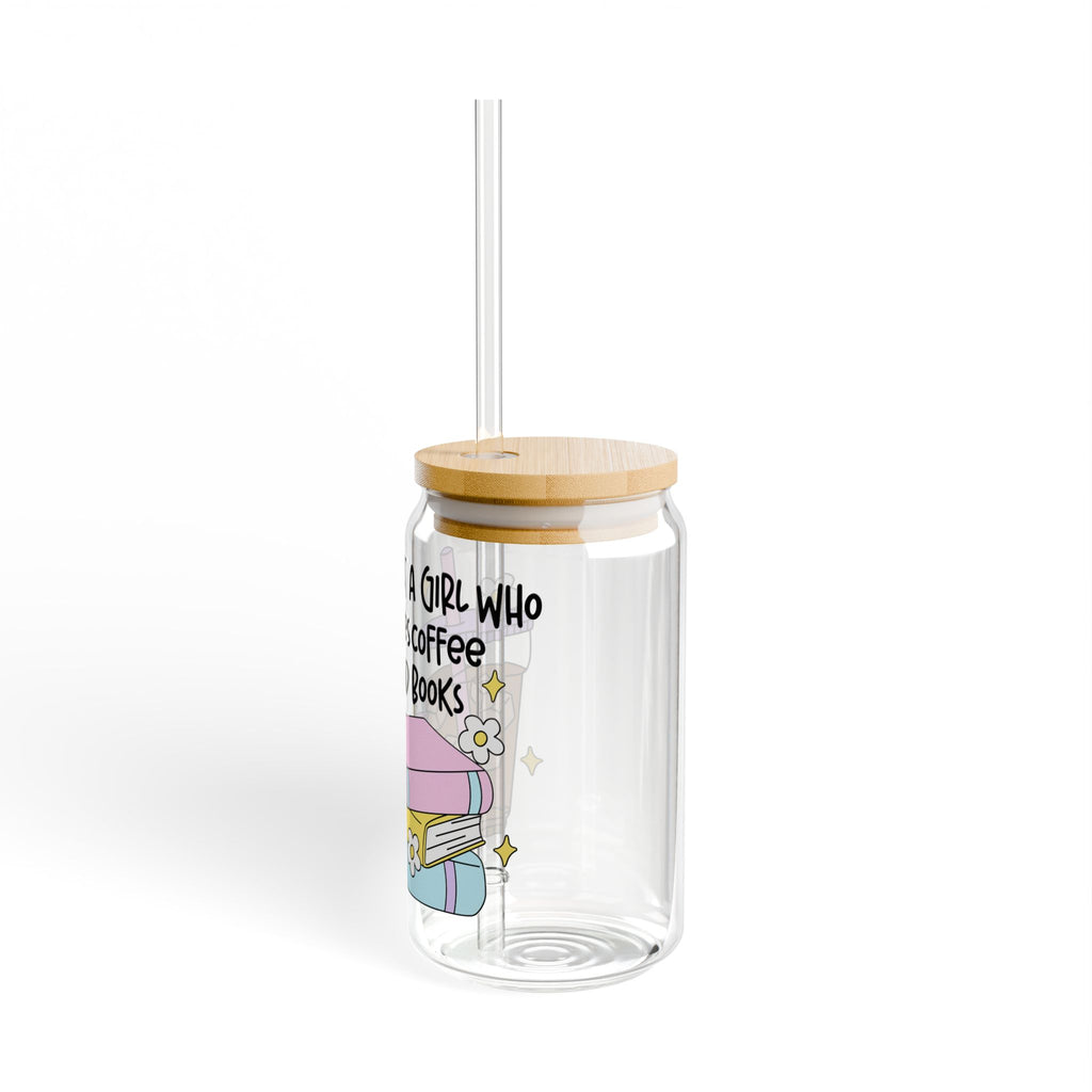 Just A Girl Who Loves Coffee & Books Glass Tumbler – Book Lover Sipper Glass | Gift for Readers
