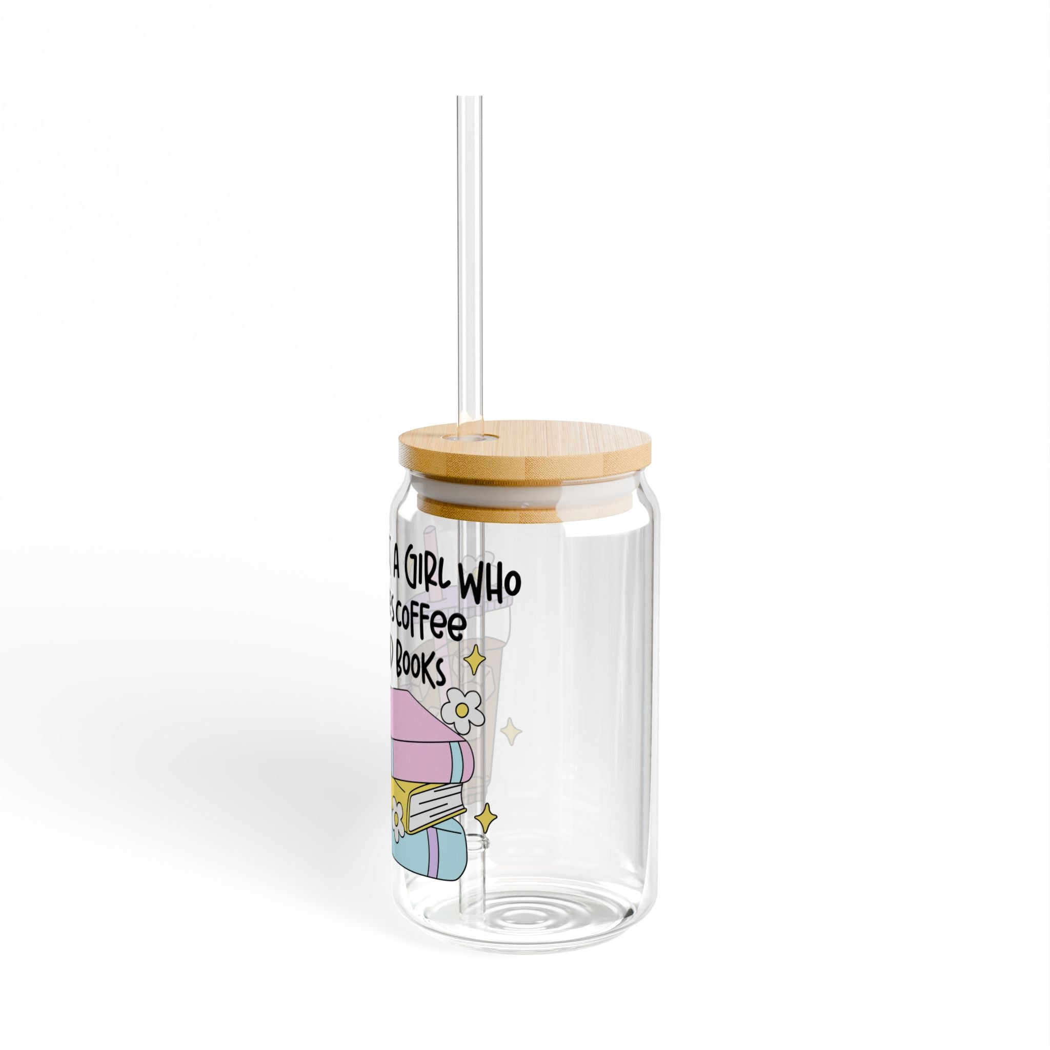 Just A Girl Who Loves Coffee & Books Glass Tumbler – Book Lover Sipper Glass | Gift for Readers