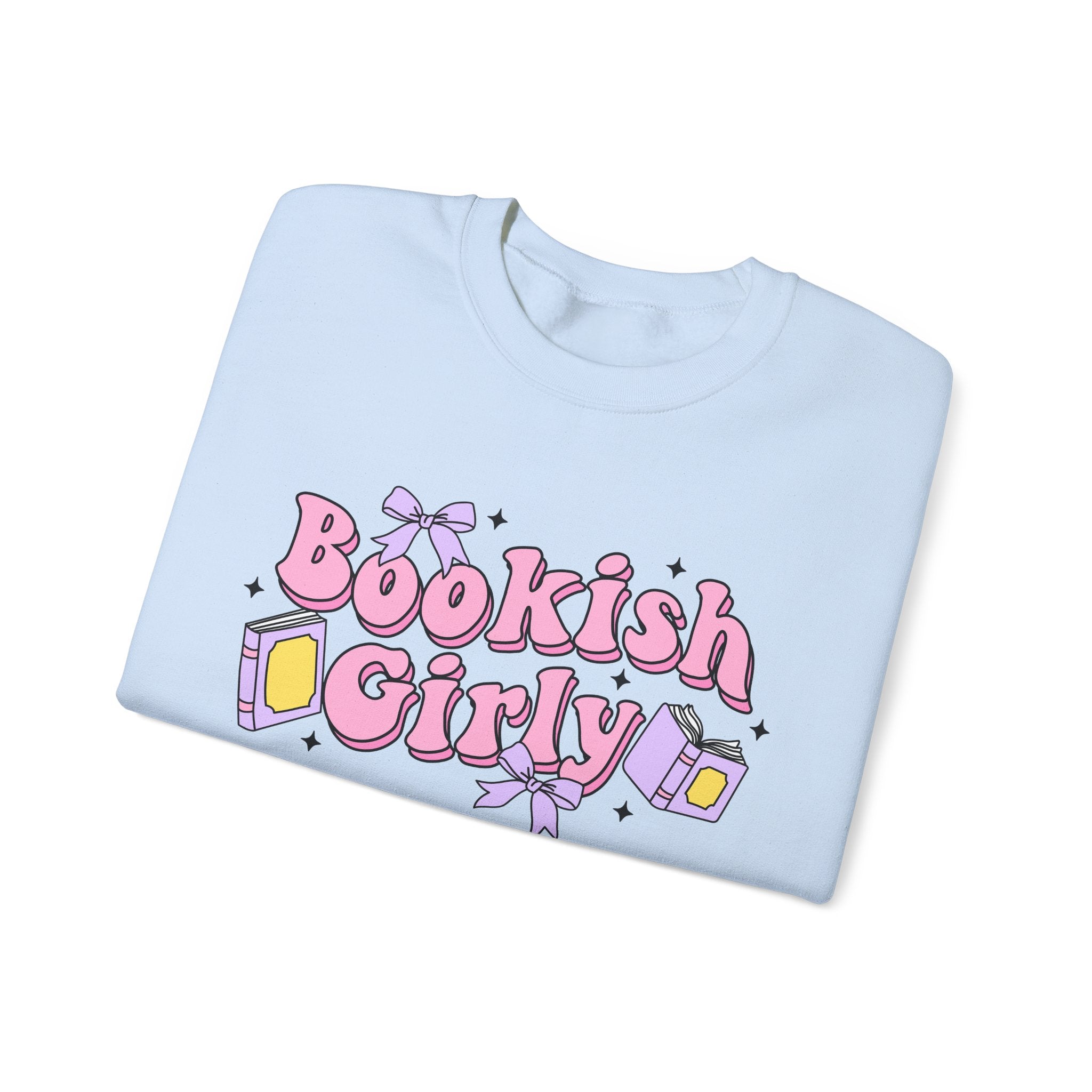 Bookish Girly Bow Sweatshirt – Bookish Crewneck for Readers | Gift for Book Lovers