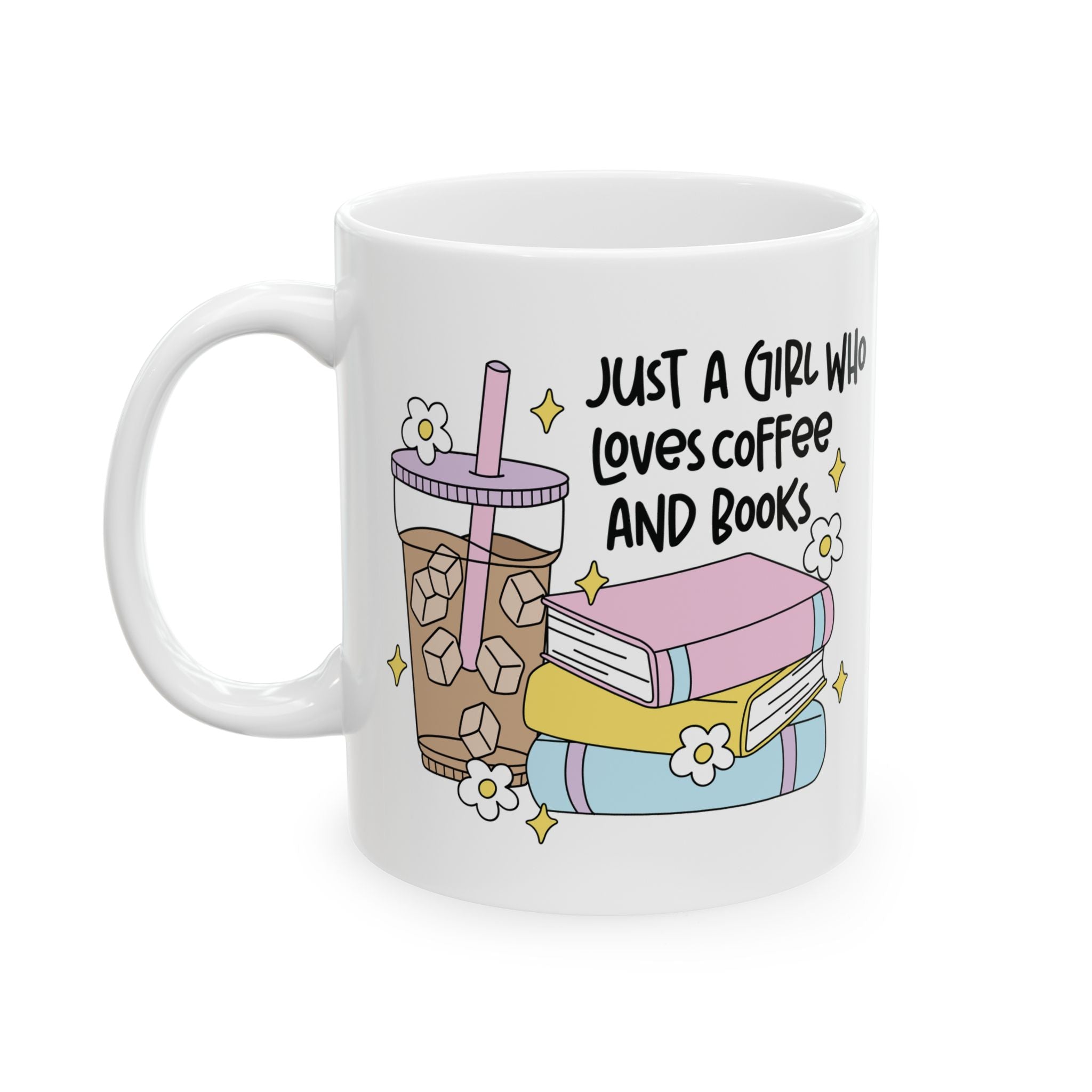 Just A Girl Who Loves Coffee & Books Mug – Book Lover Ceramic Mug | Gift for Readers