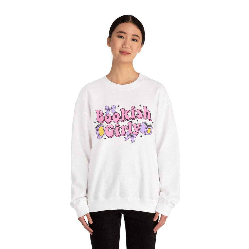 Bookish Girly Bow Sweatshirt – Bookish Crewneck for Readers | Gift for Book Lovers