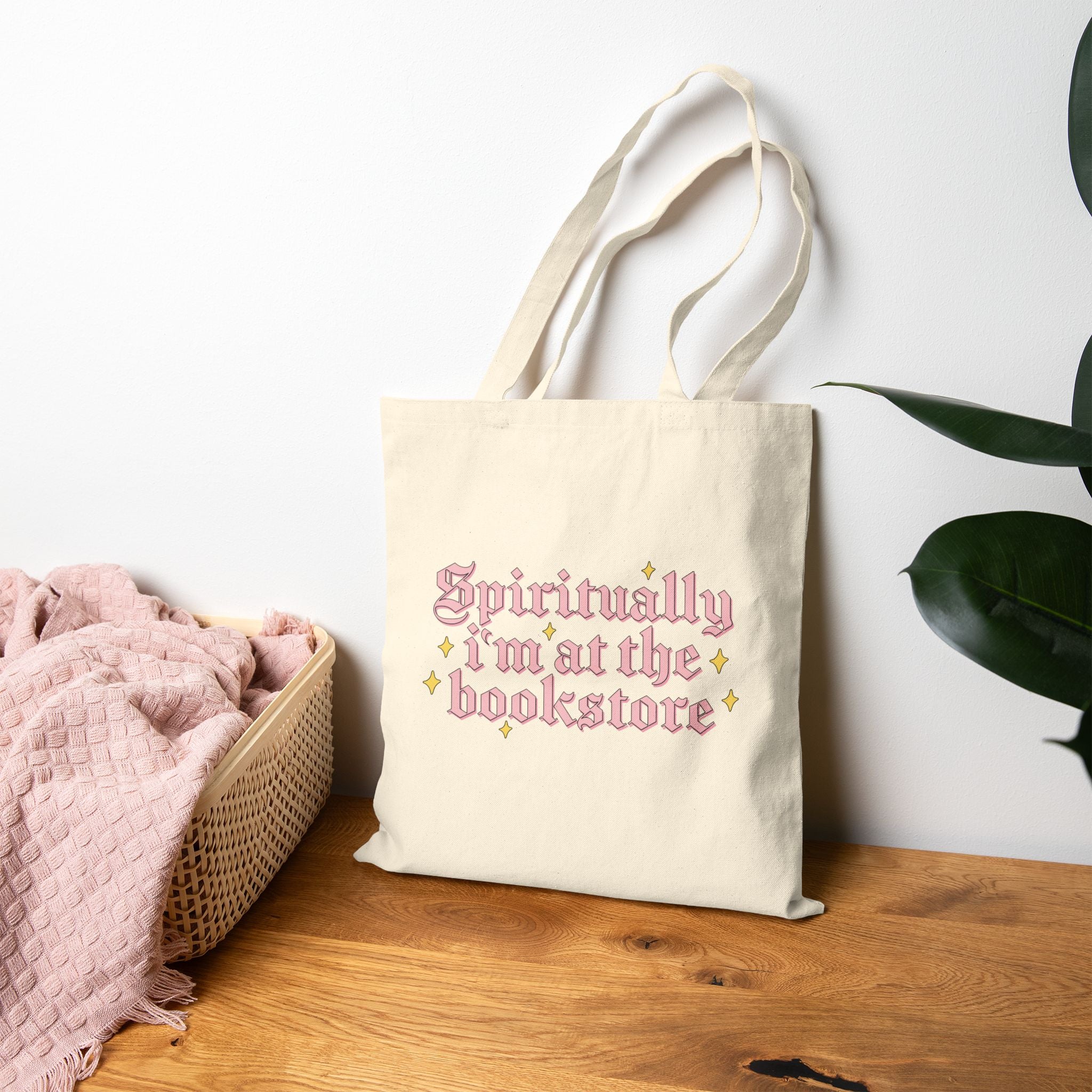 Spiritually I Am At The Bookstore Tote Bag – Book Lover Canvas Tote | Gift for Readers