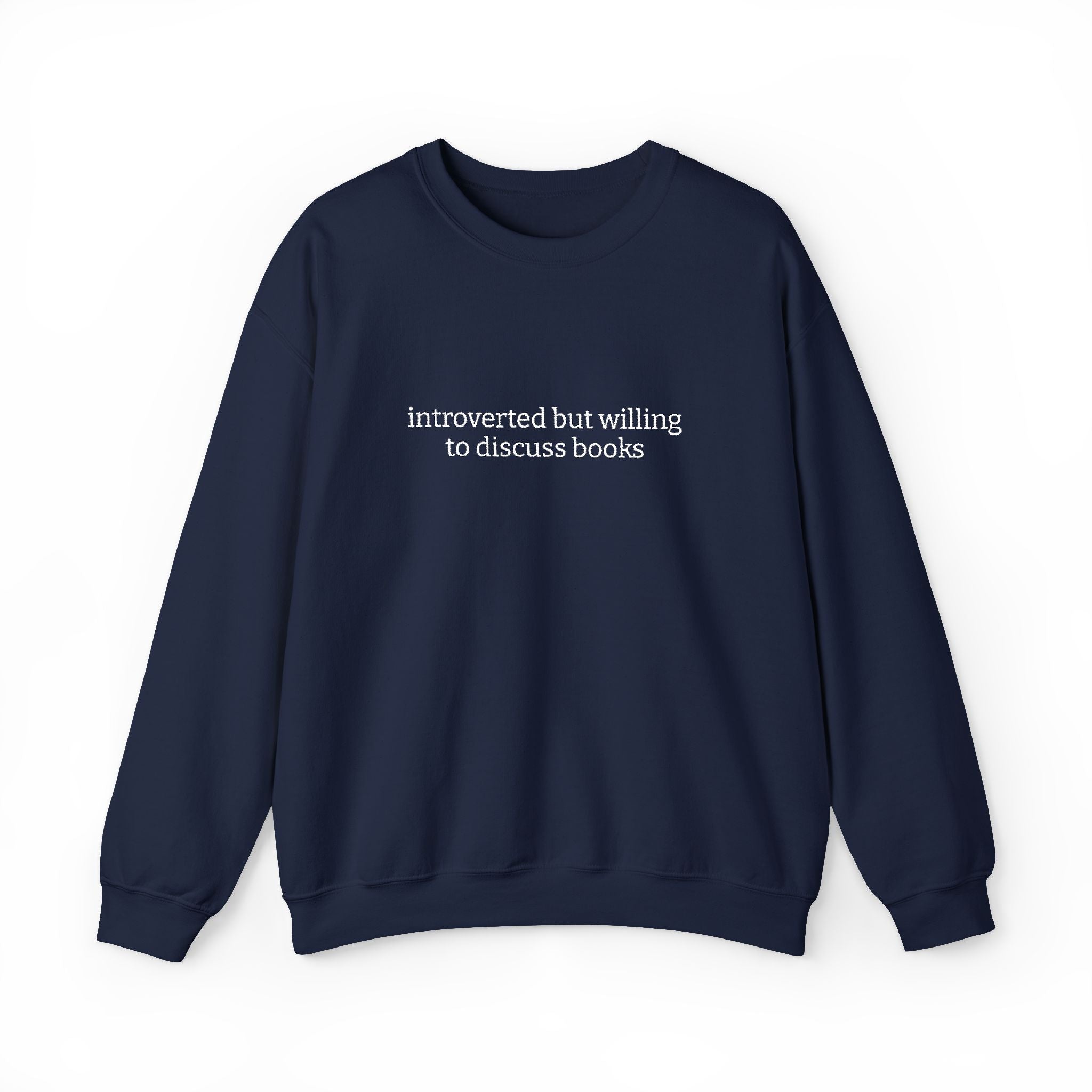 Introverted But Willing To Discuss Books Sweatshirt – Bookish Crewneck for Readers | Gift for Book Lovers