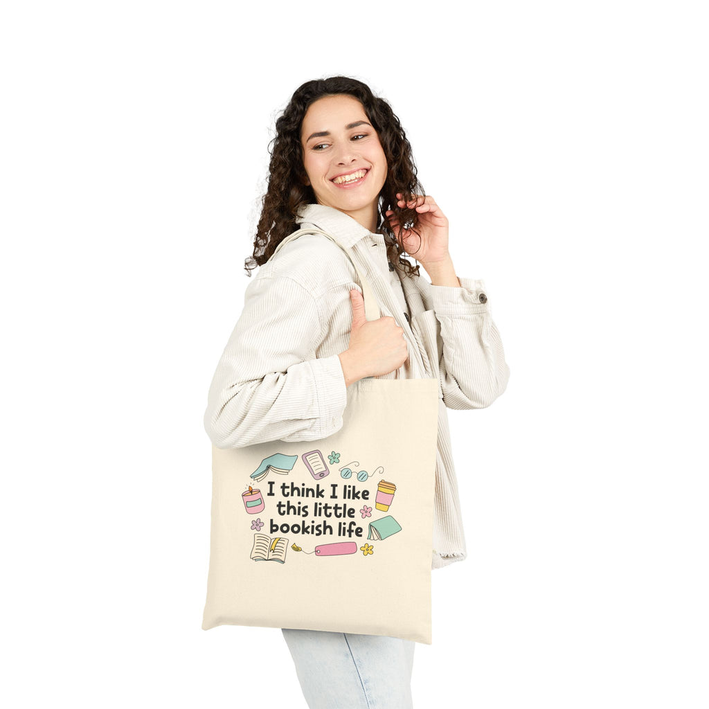 I Think I Like This Little Bookish Life Tote Bag – Book Lover Canvas Tote | Gift for Readers