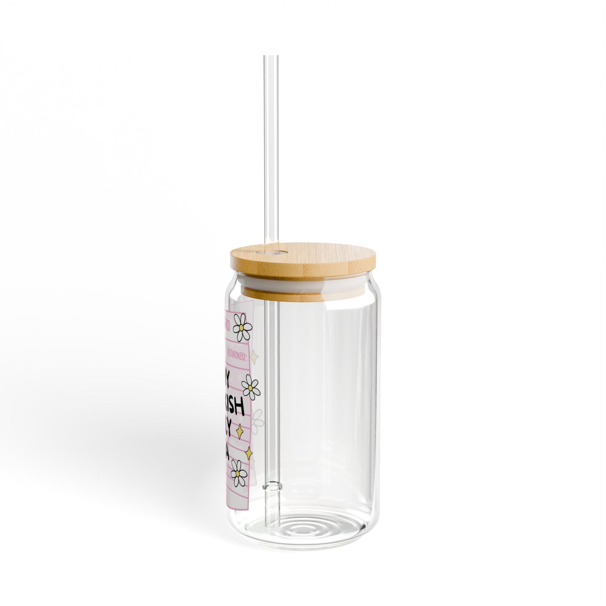 In My Bookish Girl Era Floral Glass Tumbler – Book Lover Sipper Glass | Gift for Readers