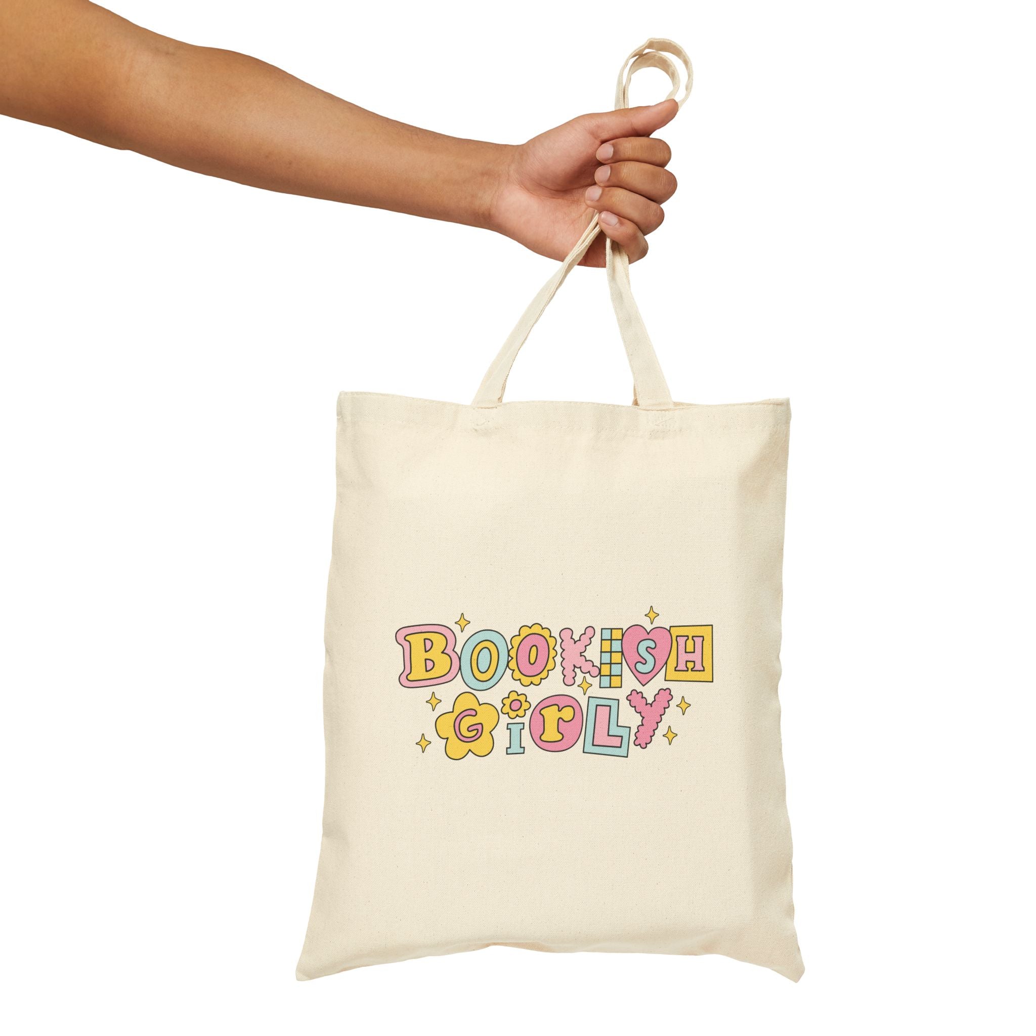 Bookish Girly Tote Bag – Book Lover Canvas Tote | Gift for Readers