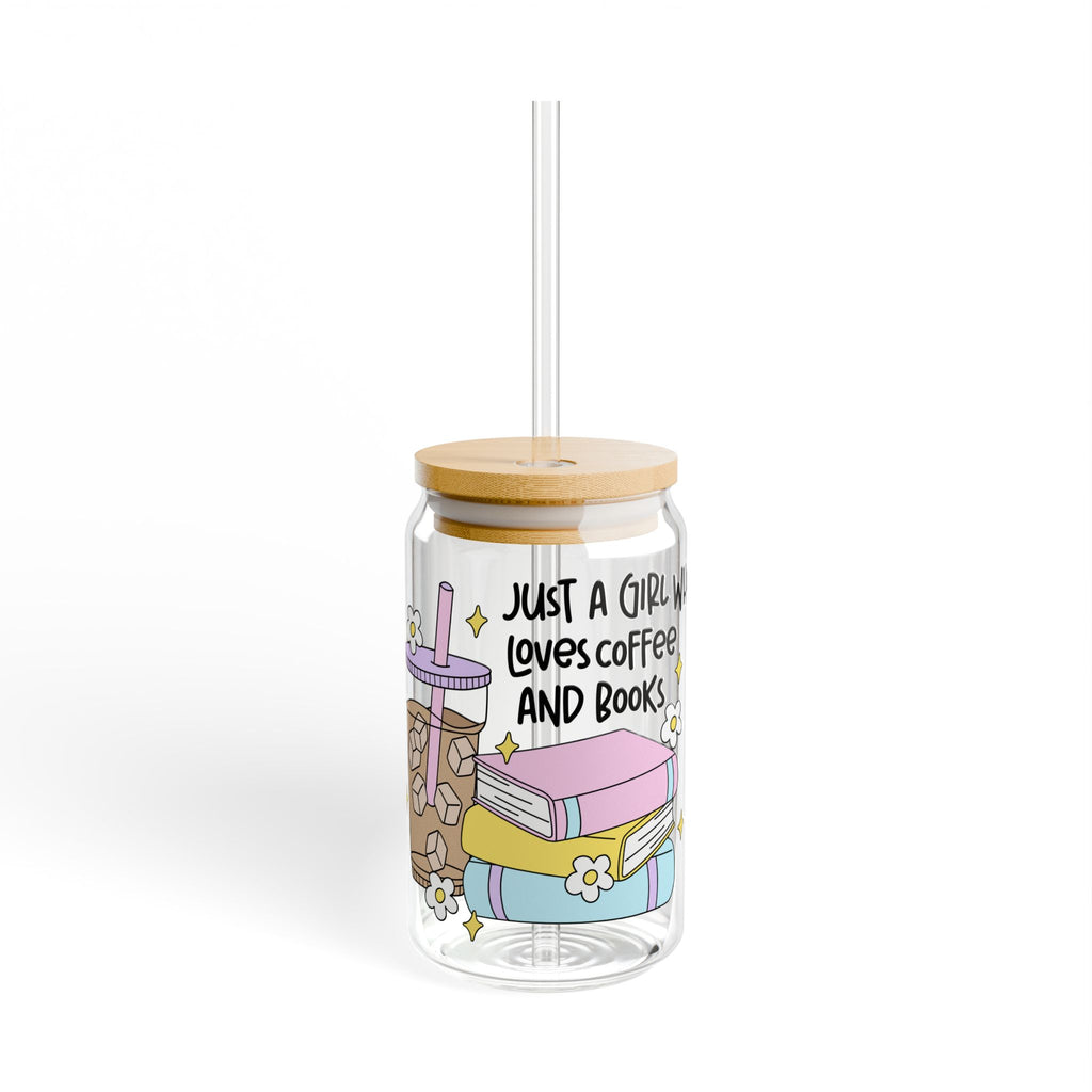 Just A Girl Who Loves Coffee & Books Glass Tumbler – Book Lover Sipper Glass | Gift for Readers