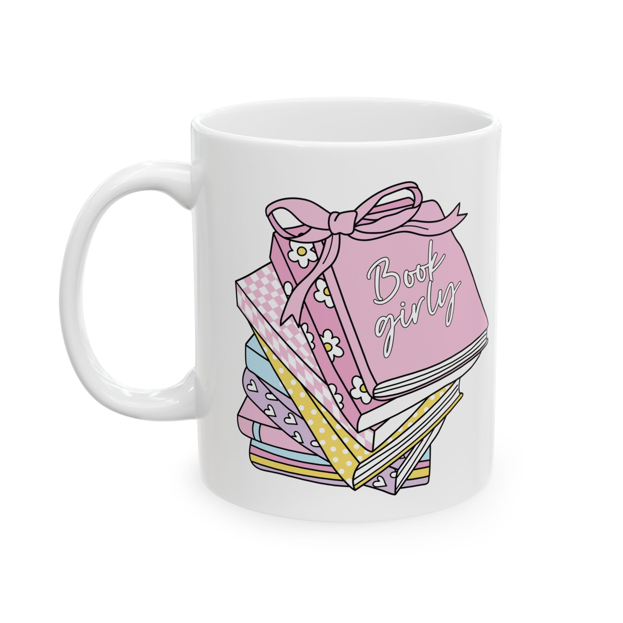 Book Girly Stack Mug – Book Lover Ceramic Mug | Gift for Readers