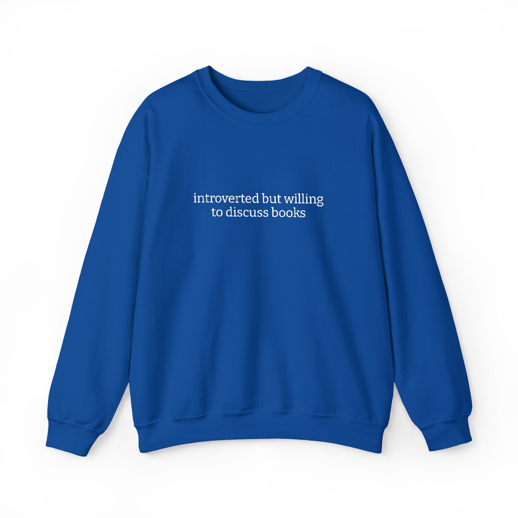 Introverted But Willing To Discuss Books Sweatshirt – Bookish Crewneck for Readers | Gift for Book Lovers