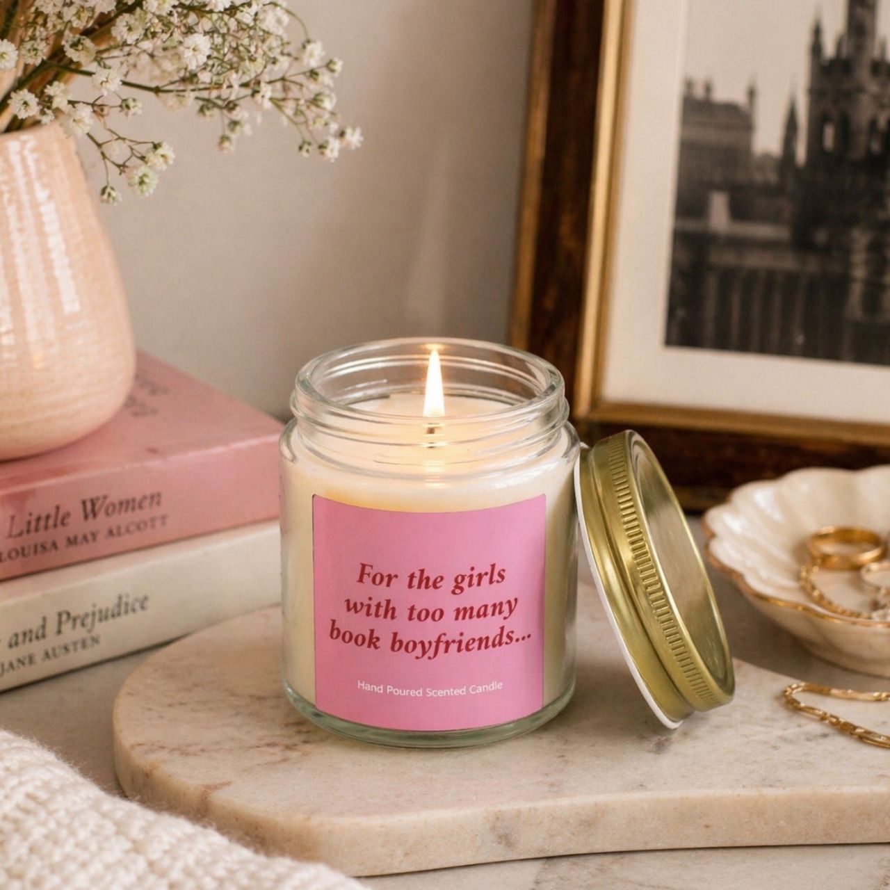 For The Girls With Too Many Book Boyfriends Candle – Book Lover Reading Candle | Gift for Readers
