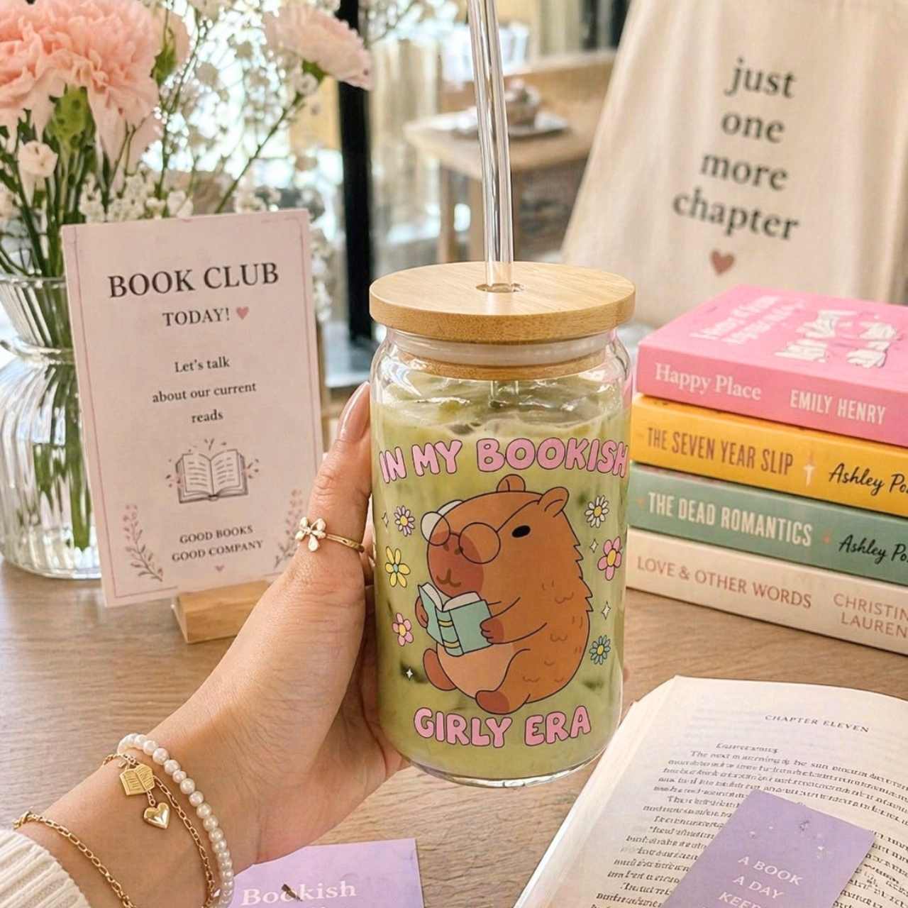 My Bookish Girl Era Glass Tumbler – Book Lover Sipper Glass | Gift for Readers