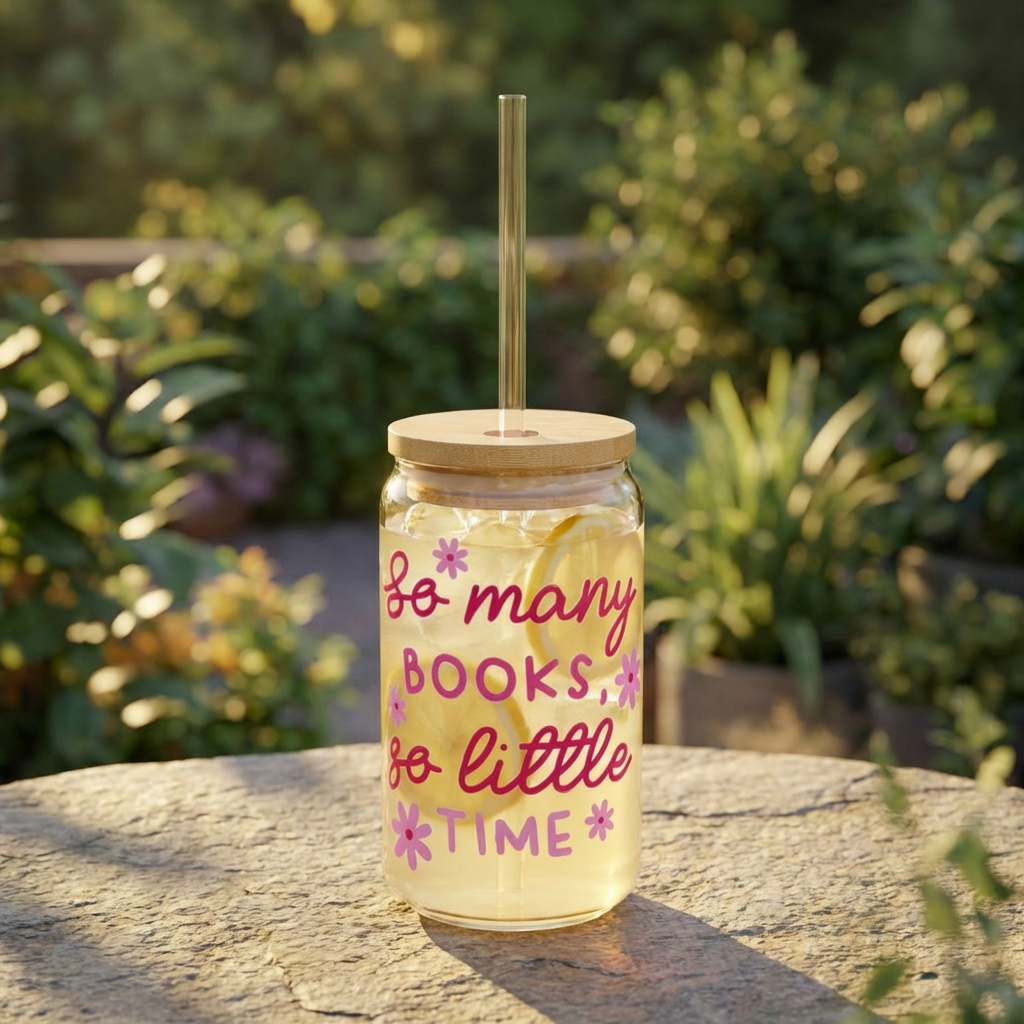So Many Books So Little Time Glass Tumbler – Book Lover Sipper Glass | Gift for Readers