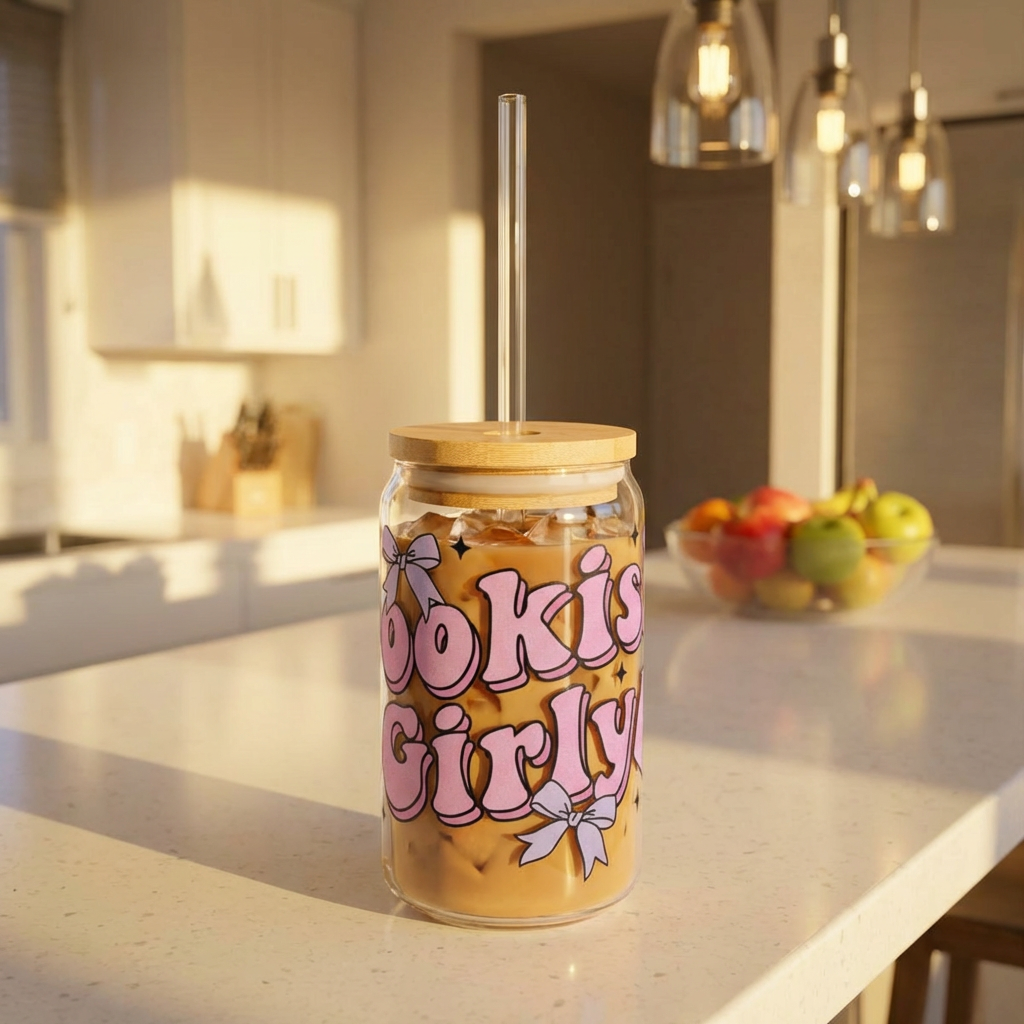 Bookish Girly Glass Tumbler – Book Lover Sipper Glass | Gift for Readers