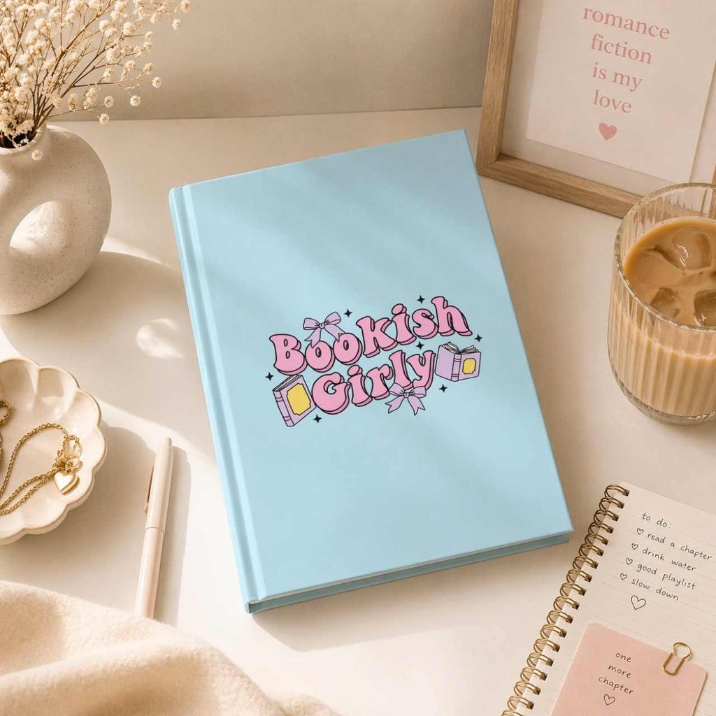 Bookish Girly Blue Journal – Hardcover Reading Journal | Gift for Book Lovers