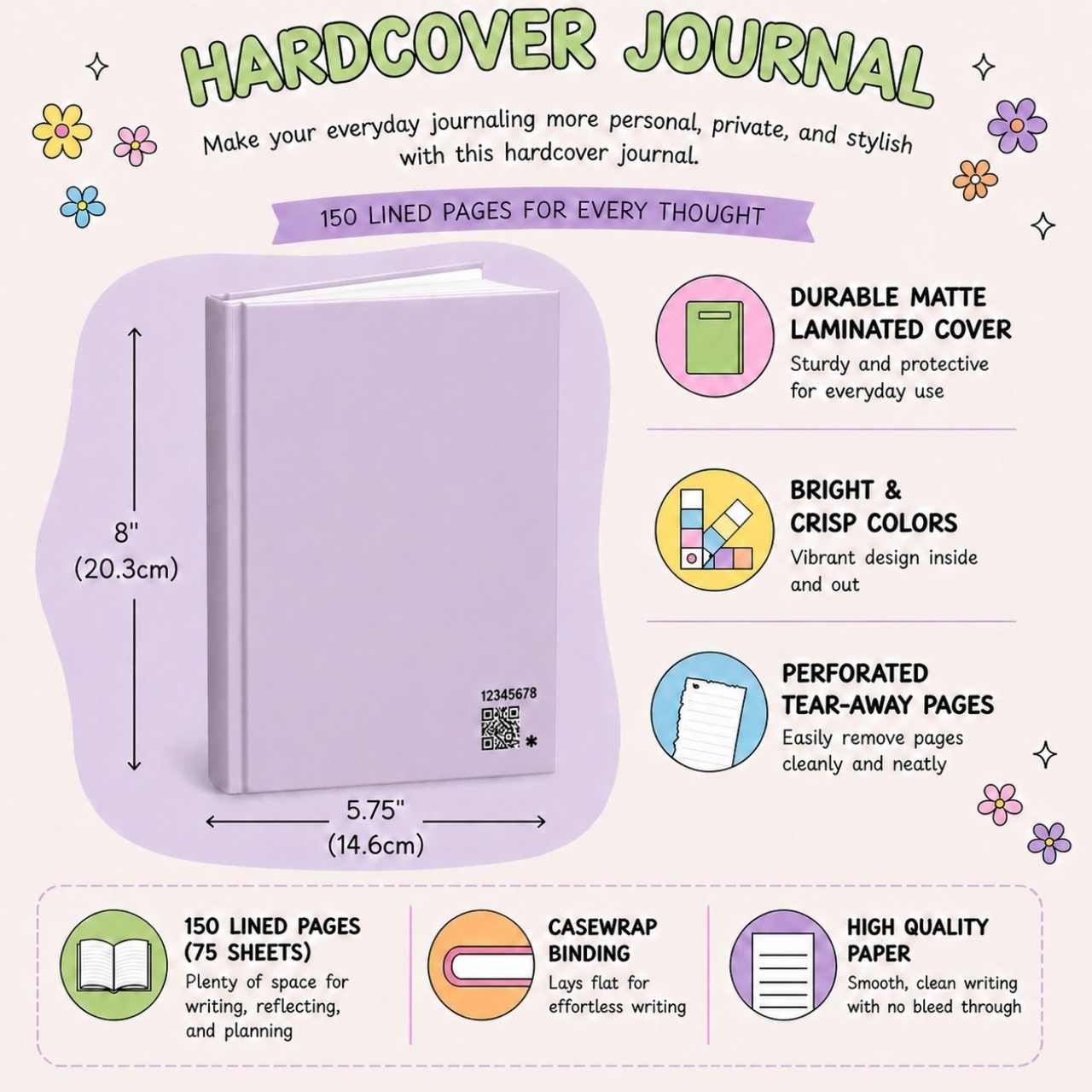 So Many Books So Little Time Violet Journal – Hardcover Reading Journal | Gift for Book Lovers