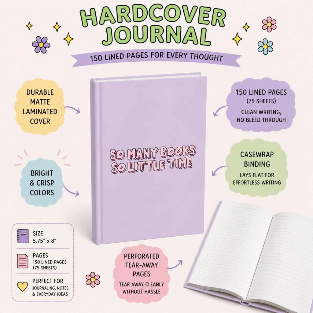 So Many Books So Little Time Violet Journal – Hardcover Reading Journal | Gift for Book Lovers