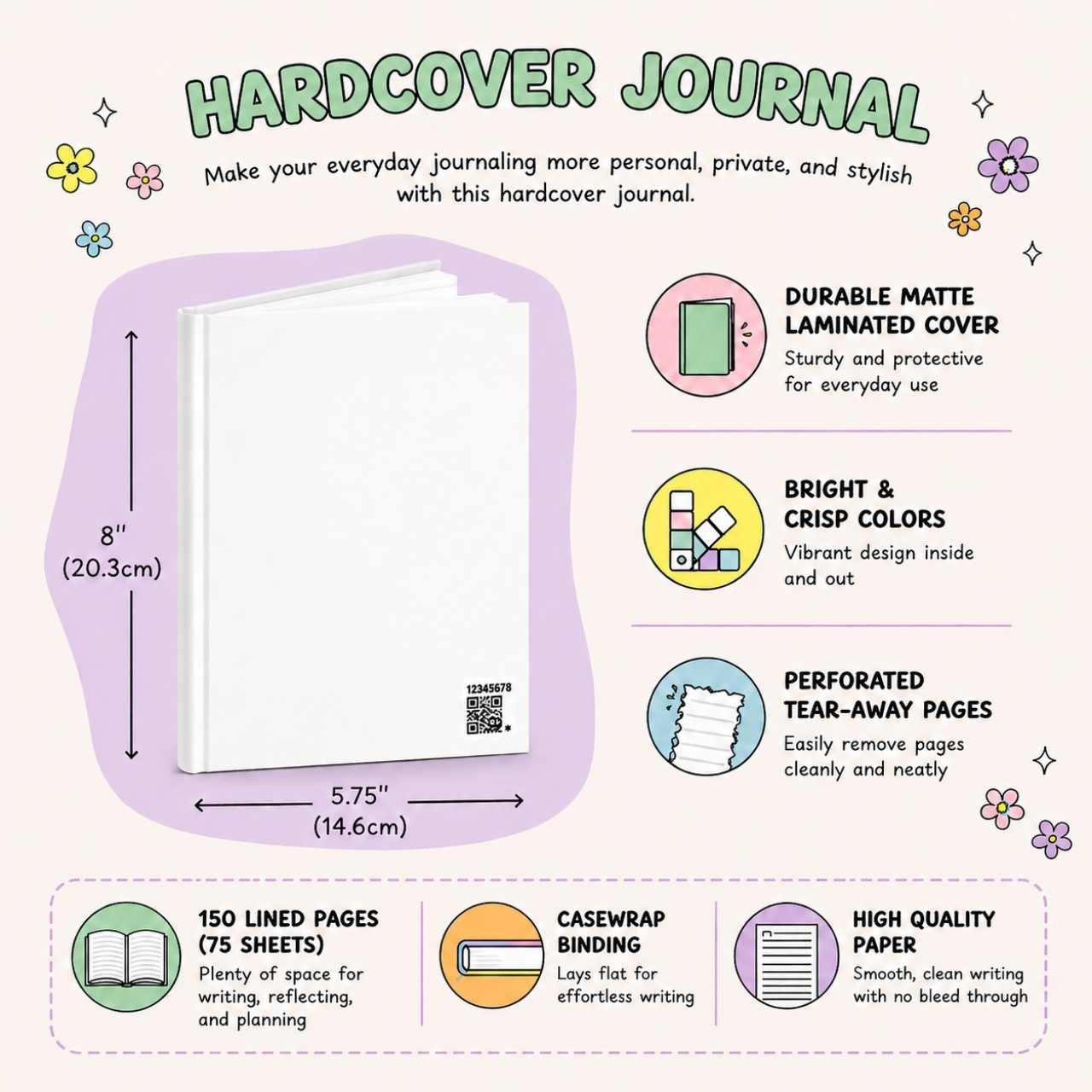 Reading Is My Therapy Journal – Hardcover Reading Journal | Gift for Book Lovers