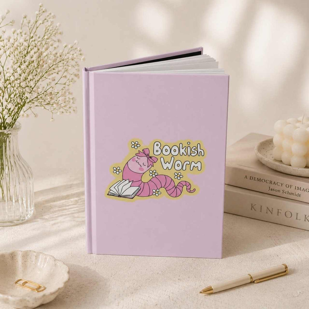Bookish Worm Journal – Hardcover Reading Journal | Gift for Book Lovers