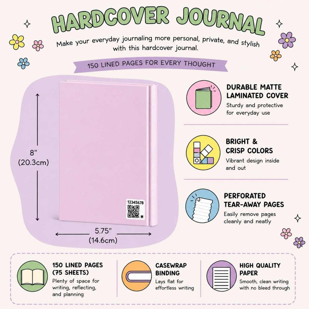Bookish Worm Journal – Hardcover Reading Journal | Gift for Book Lovers
