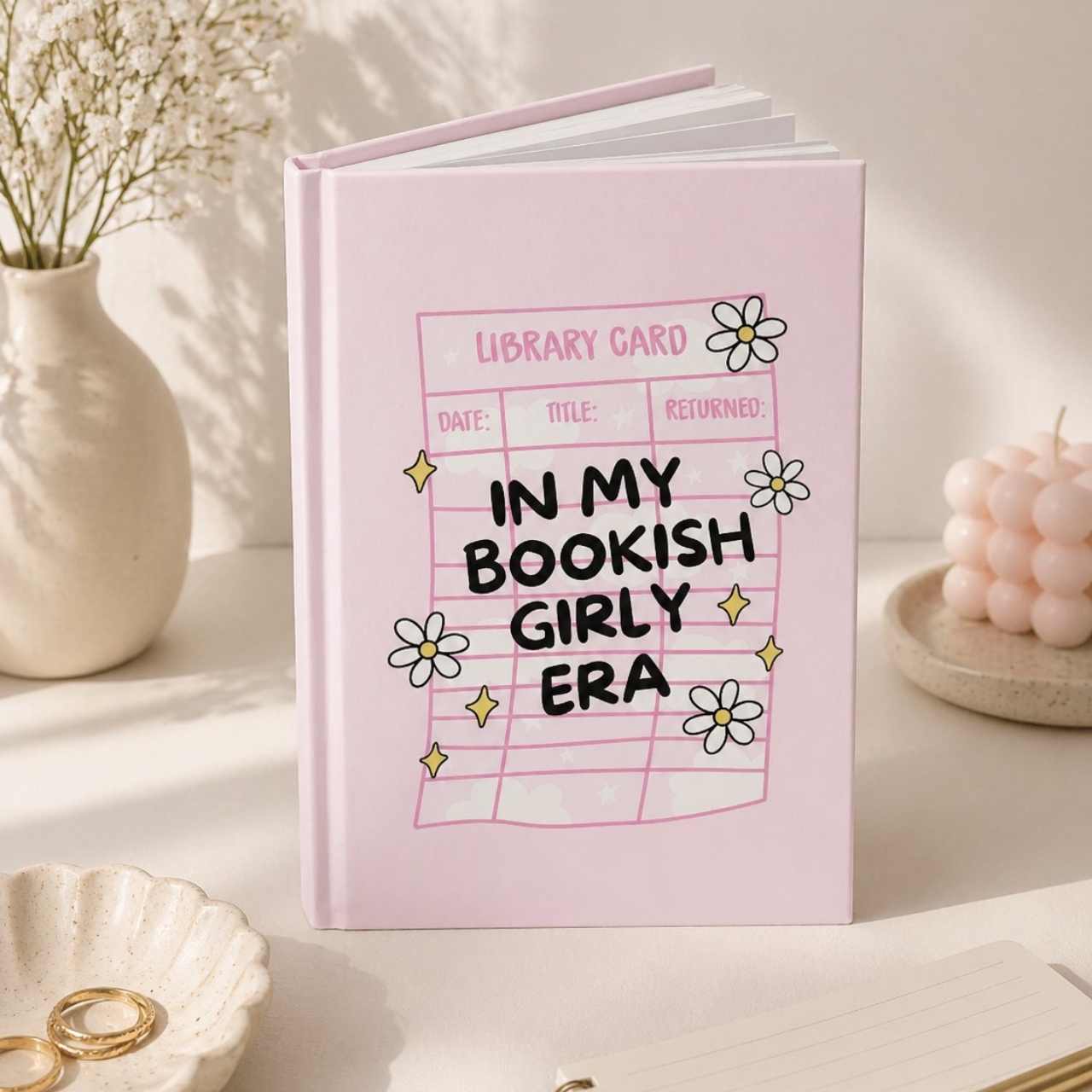 In My Bookish Girly Era Pink Journal – Hardcover Reading Journal | Gift for Book Lovers