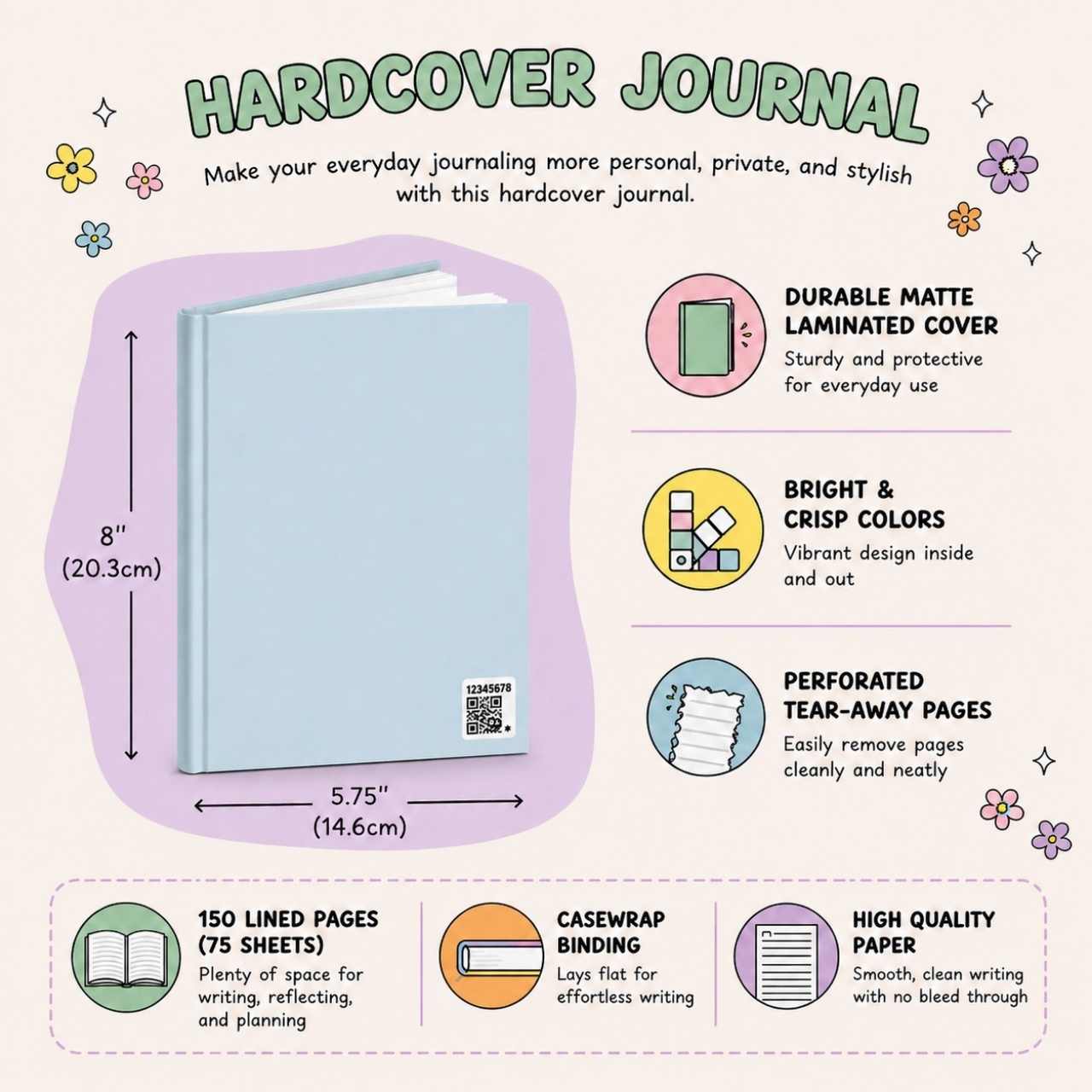 Happiness Is A Good Book On A Rainy Day Frog Journal – Hardcover Reading Journal | Gift for Book Lovers