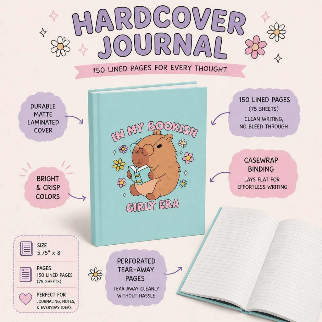 In My Bookish Girl Era Journal – Hardcover Reading Journal | Gift for Book Lovers