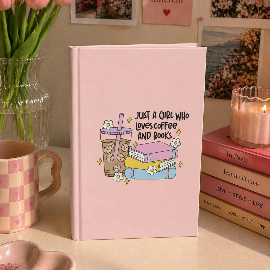 Just A Girl Who Loves Coffee & Books Journal – Hardcover Reading Journal | Gift for Book Lovers