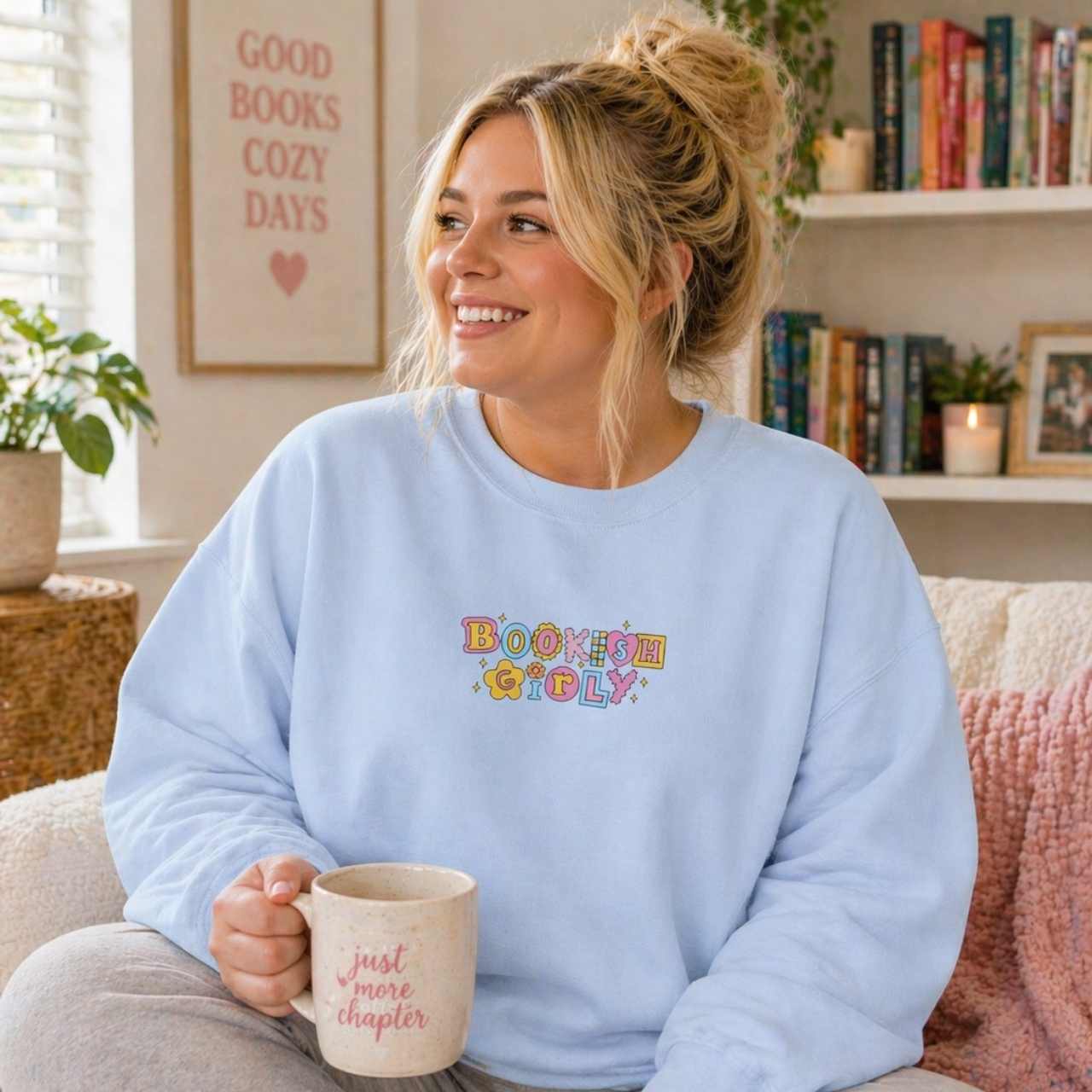 Bookish Girly Sweatshirt – Bookish Crewneck for Readers | Gift for Book Lovers