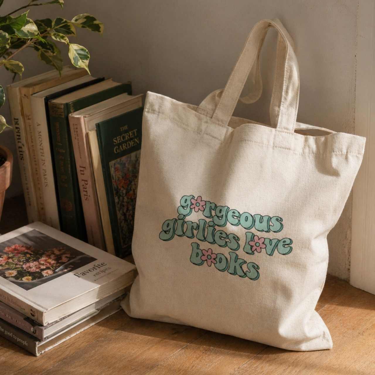 Gorgeous Girls Love Books Tote Bag – Book Lover Canvas Tote | Gift for Readers